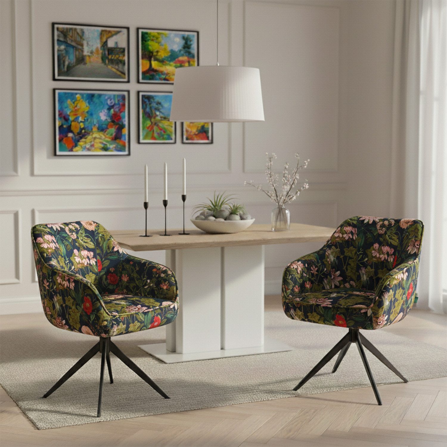 DUBI Möbel Polsterstuhl Mika-Kian 2er-Set, Federkern, pulverbeschichtet, 36 günstig online kaufen