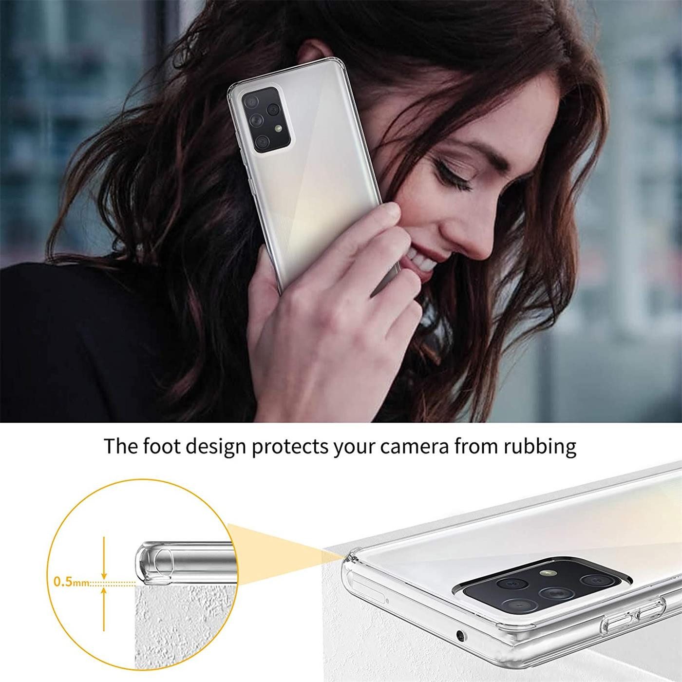 CoolGadget Handyhülle Silikon Handy Hülle Slim für Samsung Galaxy A52 / A52 5G / A52S 5G 6,5 Zoll, dünne TPU Schutzhülle Case in transparent / durchsichtig – Bild 5 von 5