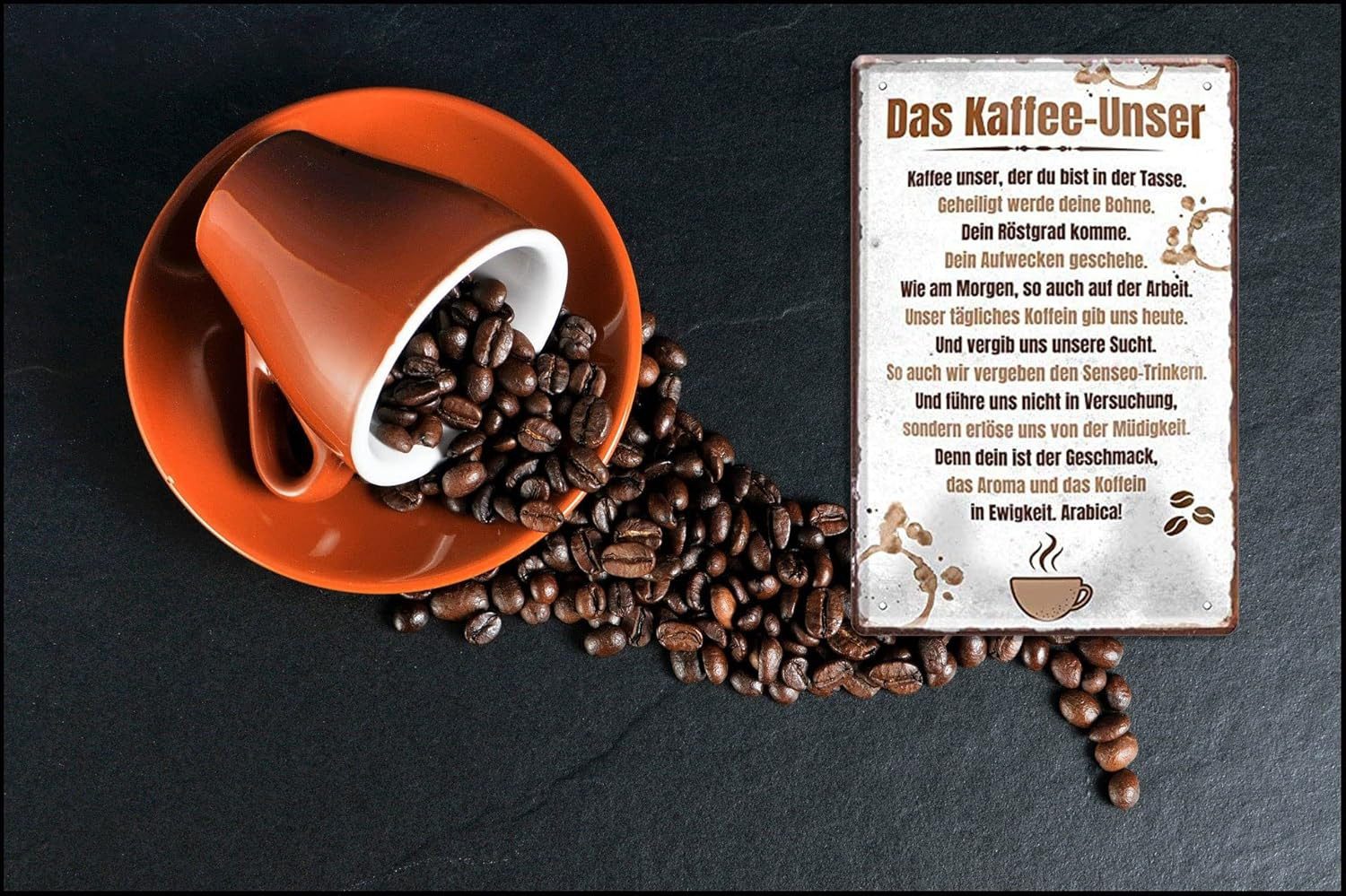 schilderkreis24 Metallschild Blechschild Kaffee-Unser 20x30cm – Bild 4 von 5