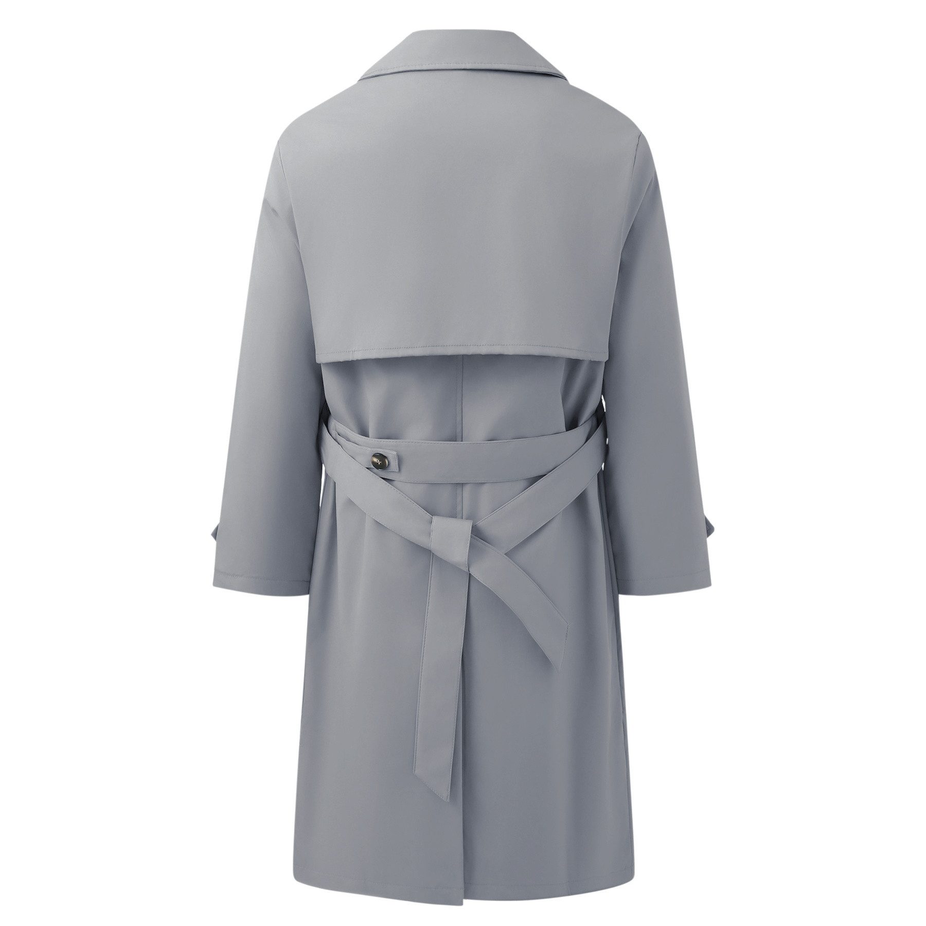 Allthemen Trenchcoat mit Gürtel Herren Langmantel zweireihig Mantel klassische Herbstjacke