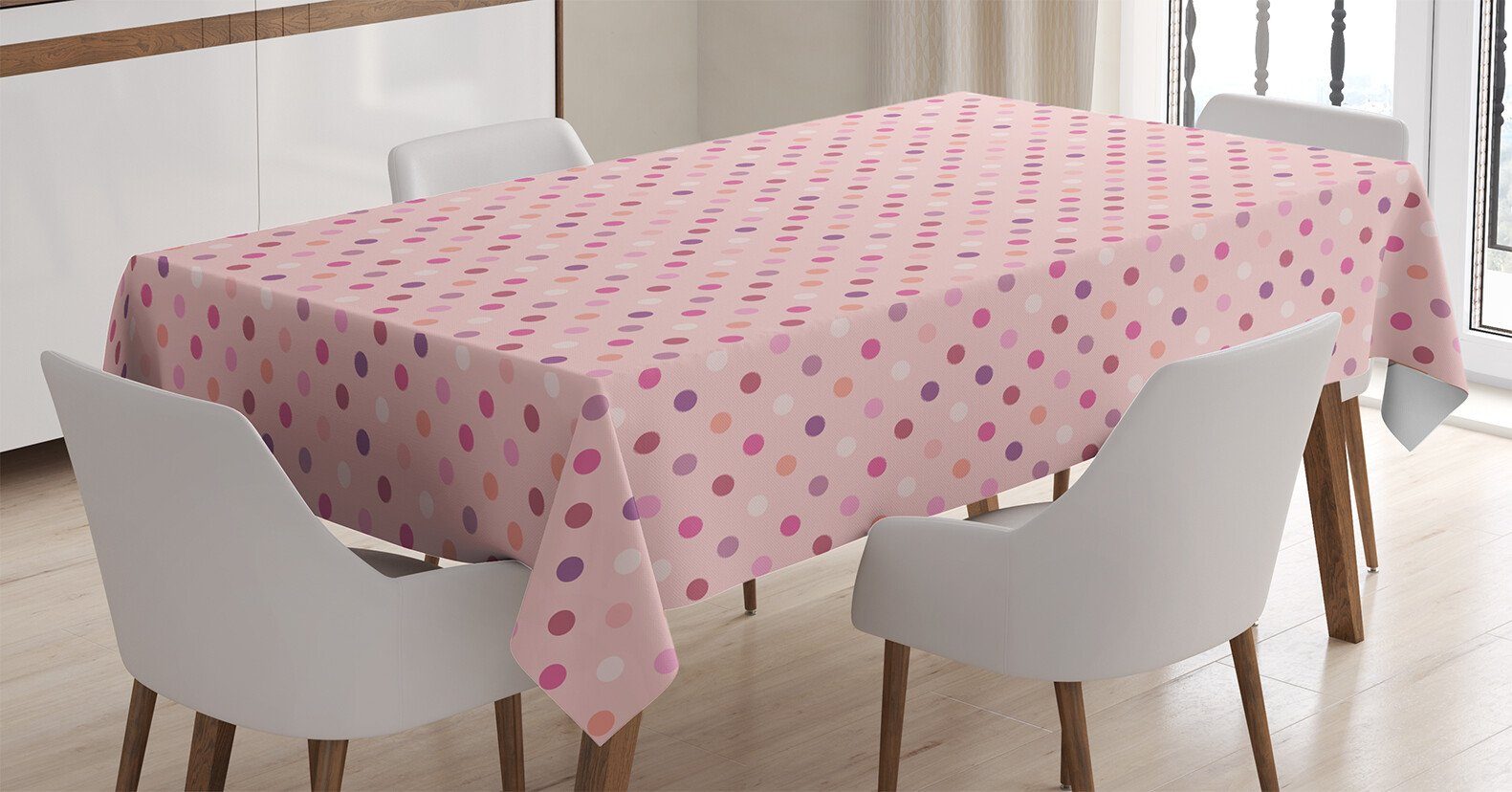 Abakuhaus Tischdecke den Farben, Farbfest Bereich Für Außen Romantisches Tupfen Klare Bunt Waschbar geeignet