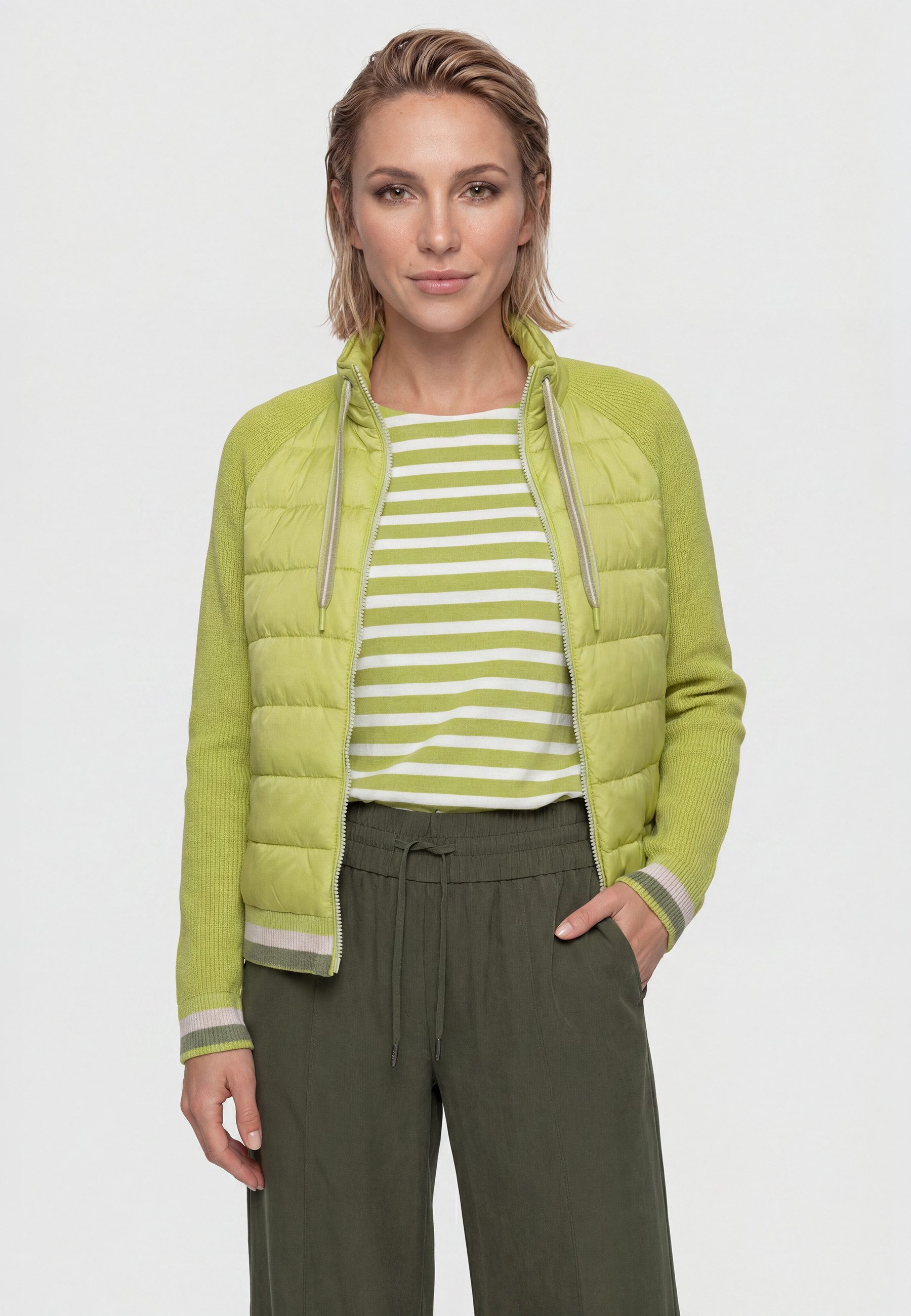 Olsen Cardigan mit Raglanärmeln und Stehkragen