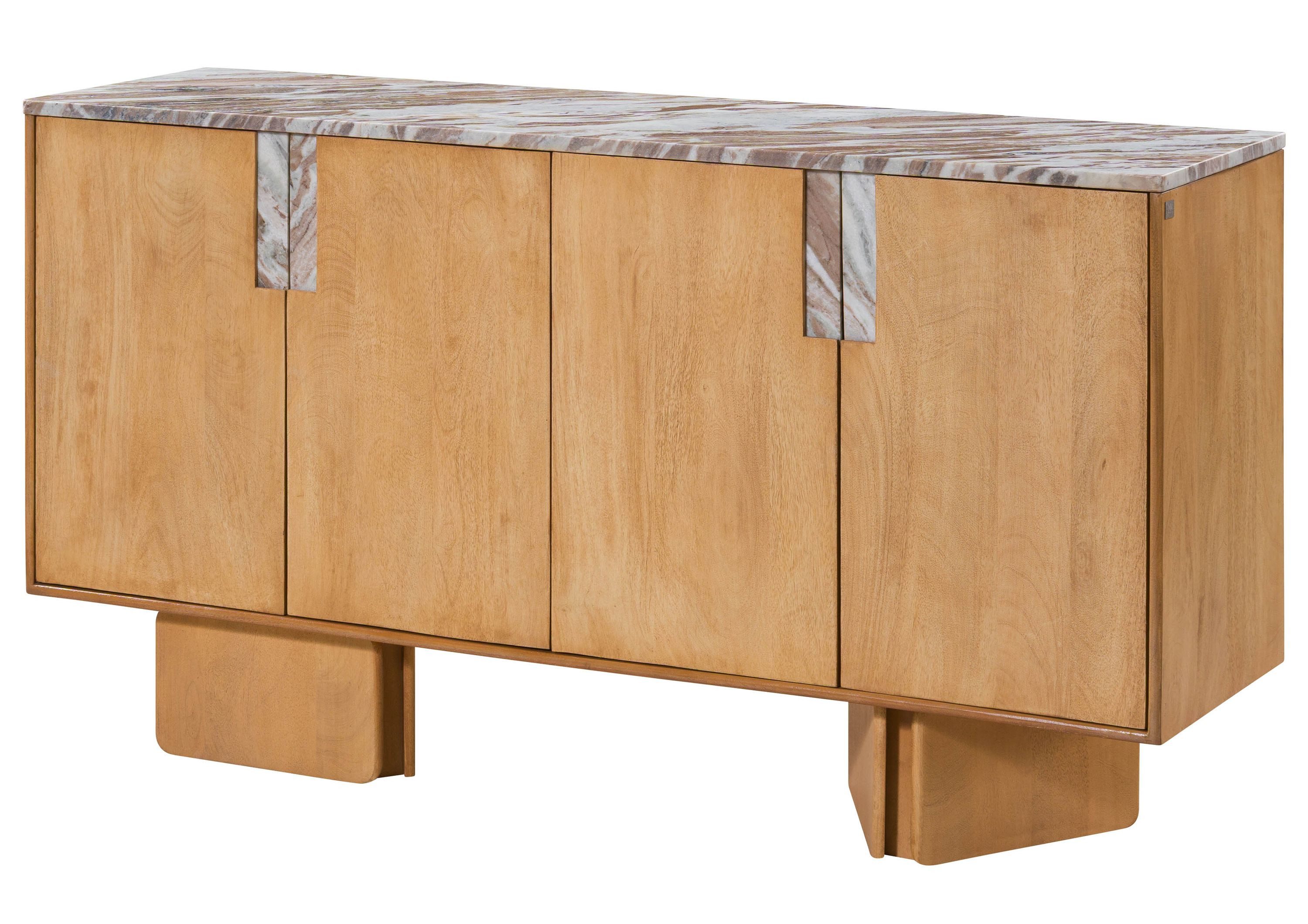 Massivmoebel24 Sideboard LUGANO Mango Massivholz beige (Massivholz teilmontiert 90 kg LUGANO #101), Mango 160x45x85 cm beige lackiert