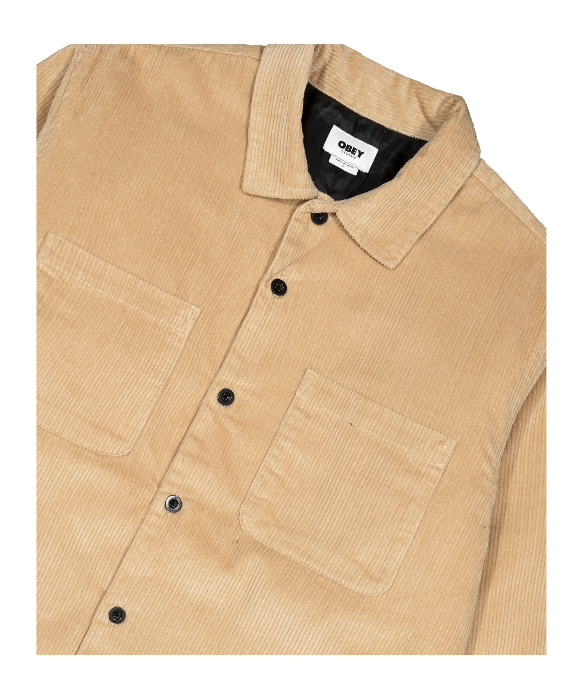 OBEY Sweatjacke Obey Simshirtt Jacke Beige Freizeitjacken Herren Baumwolle