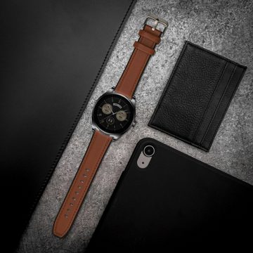 kwmobile Uhrenarmband Sportarmband für Huawei Watch GT4 (46mm) / Watch Buds, Leder Fitnesstracker Ersatzarmband Uhrenverschluss