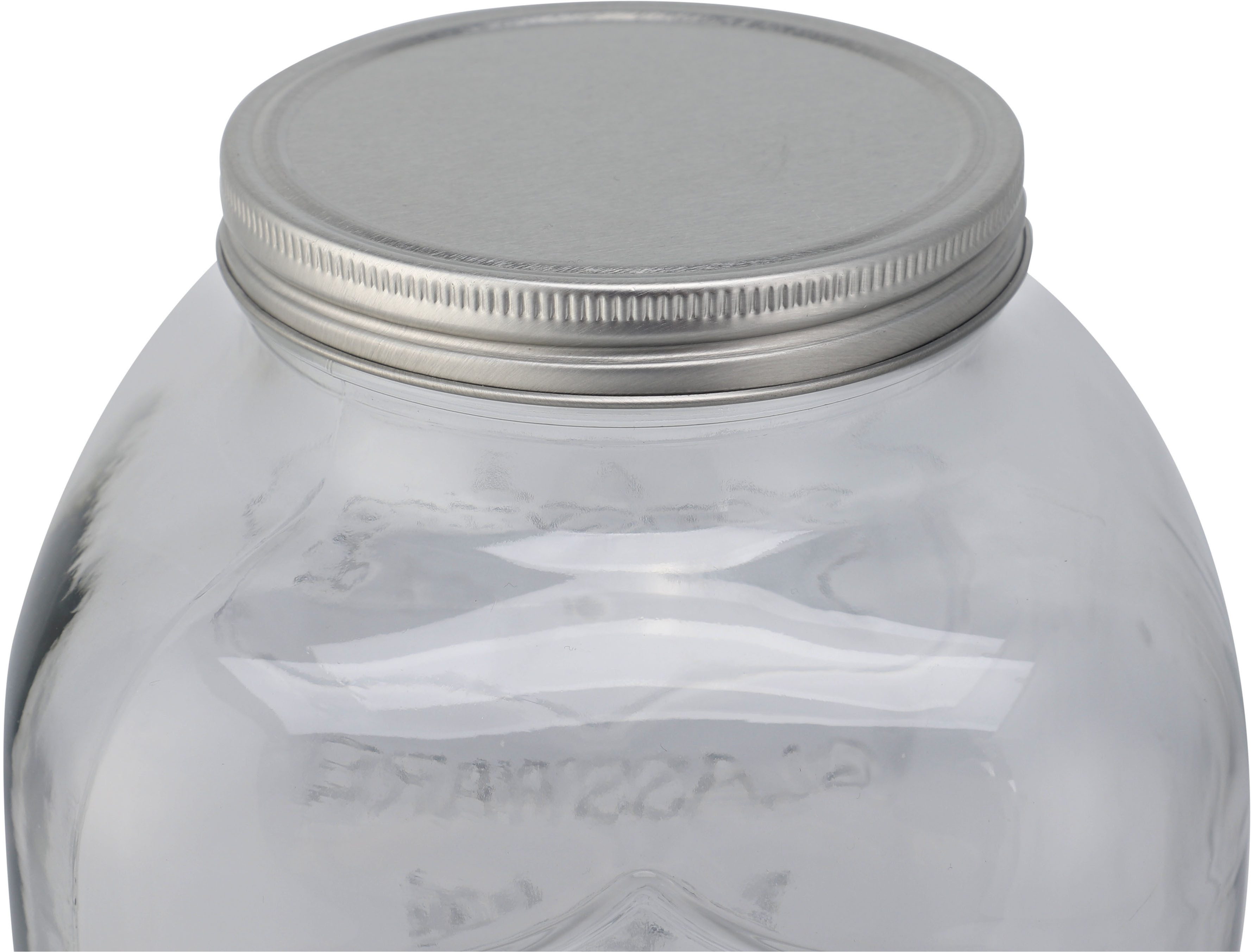 ECHTWERK Getränkespender Dispenser aus Glas, Fassungsvermögen 5 Liter, Verschließbarer Metalldeckel und luftdichter Zapfhahn