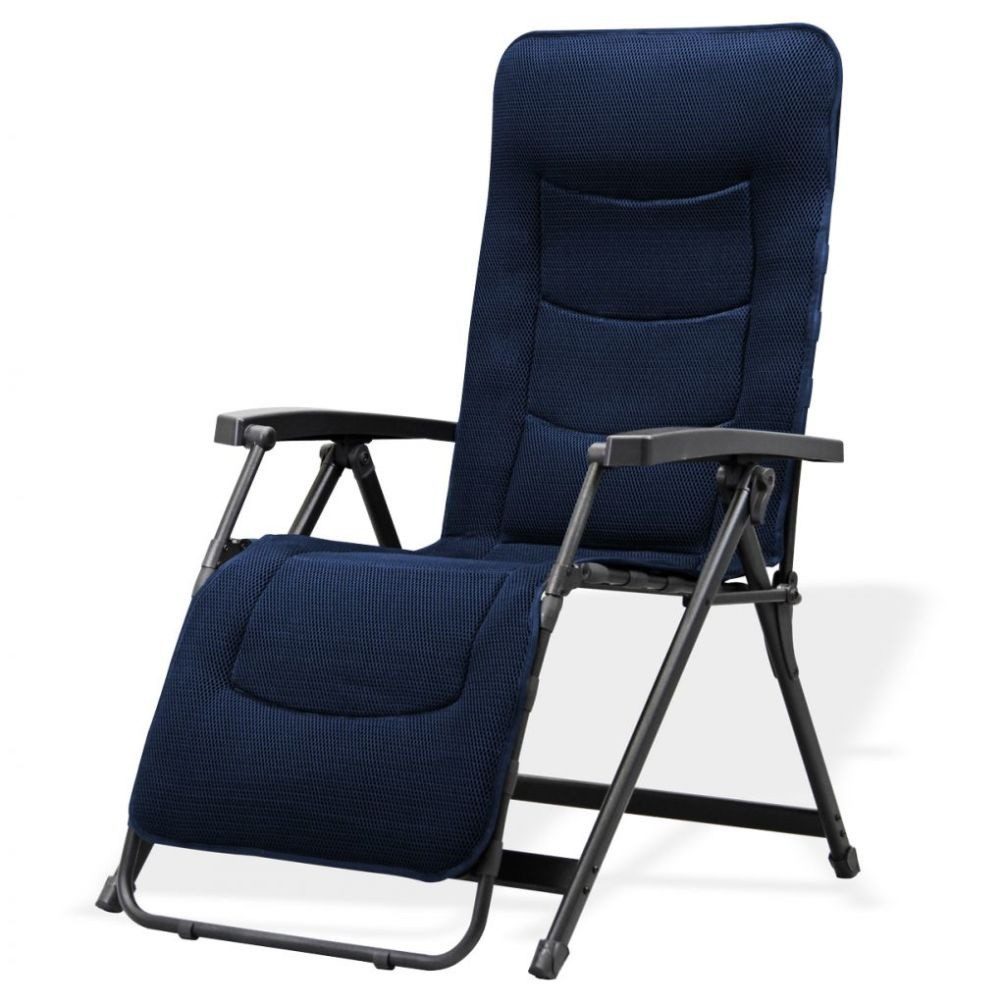 Westfield Gartenliege XL Relaxliege Aeronaut blau Liegestuhl Sonnenliege Relaxsessel, 1 Relaxsessel, 1 St., 1-tlg., stufenlos verstellbar, klappbar, 140 kg Tragkraft, Camping