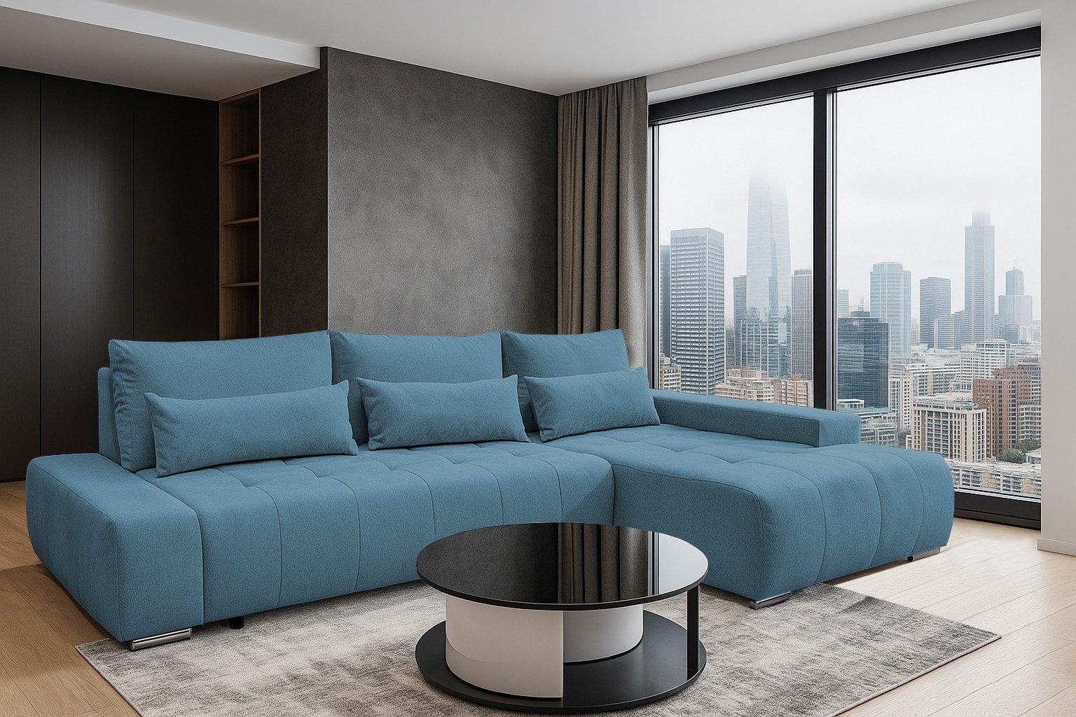 storez24 Ecksofa Kelly, mit Bettkasten und Schlaffunktion, L-Form, bequem