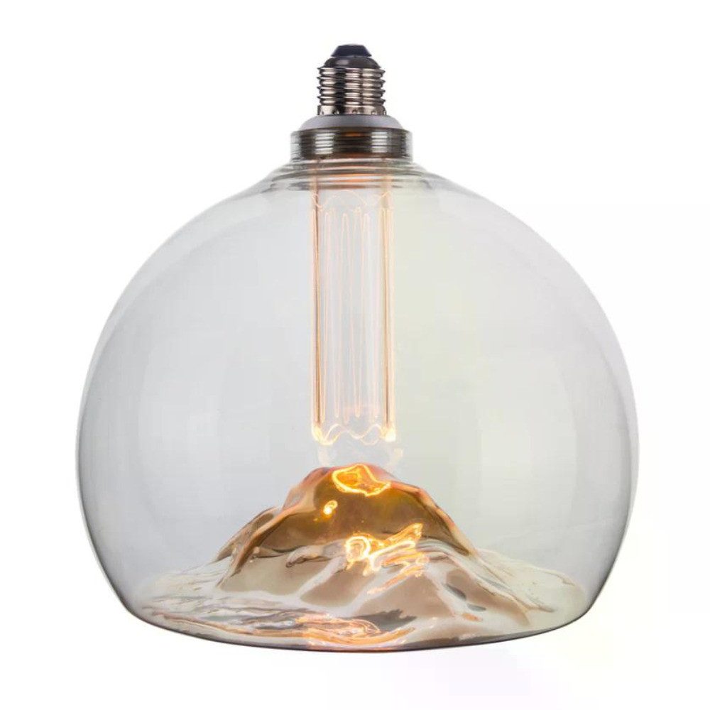 ENOVALITE LED Dekolicht Filament Leuchtmittel Mountain Globe, LED fest integriert, Warmweiß, E27 Dimmbare Glas Designerlampe