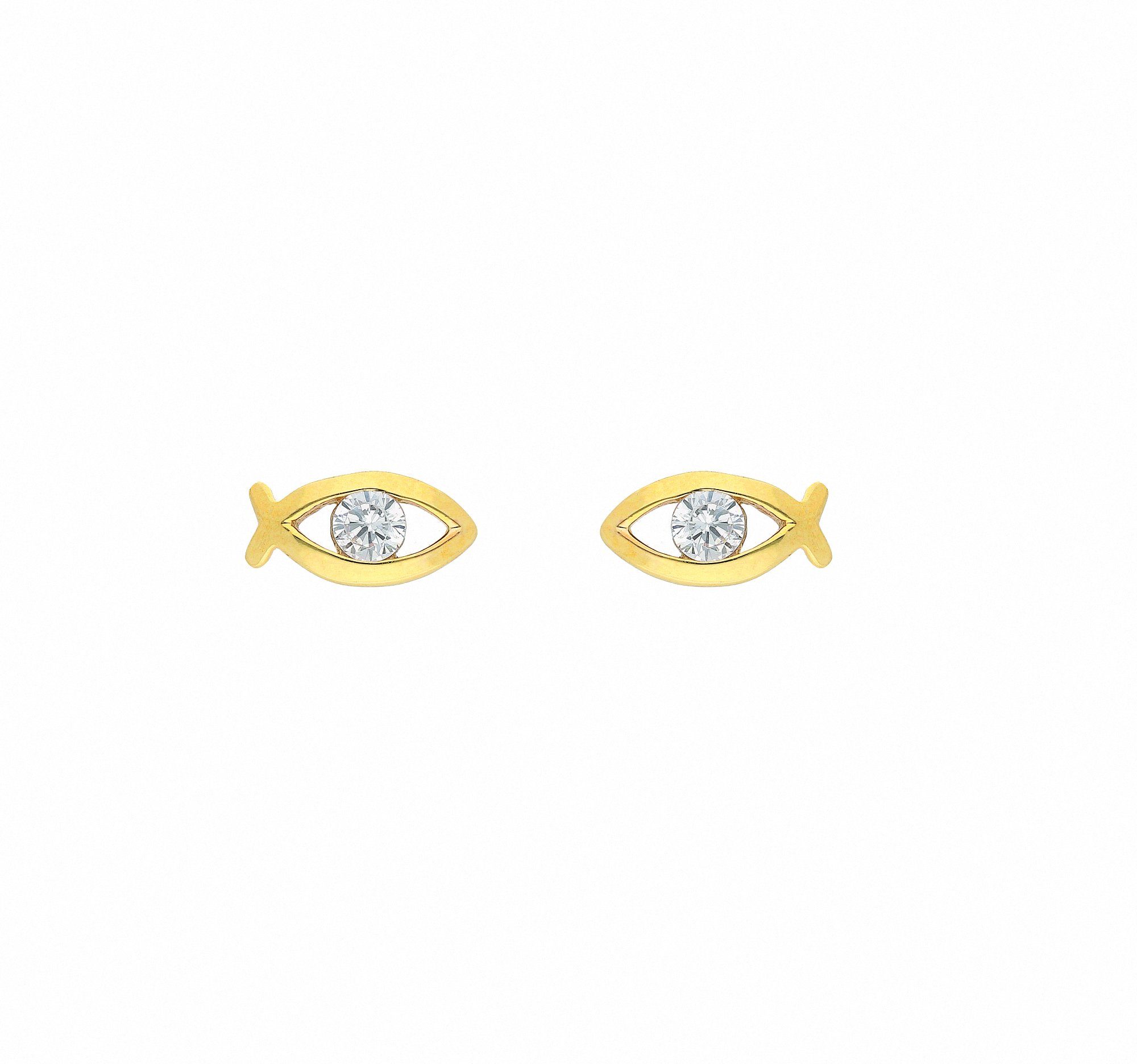 Adelia´s Paar Ohrhänger Damen Goldschmuck, mit Zirkonia Goldschmuck für Damen