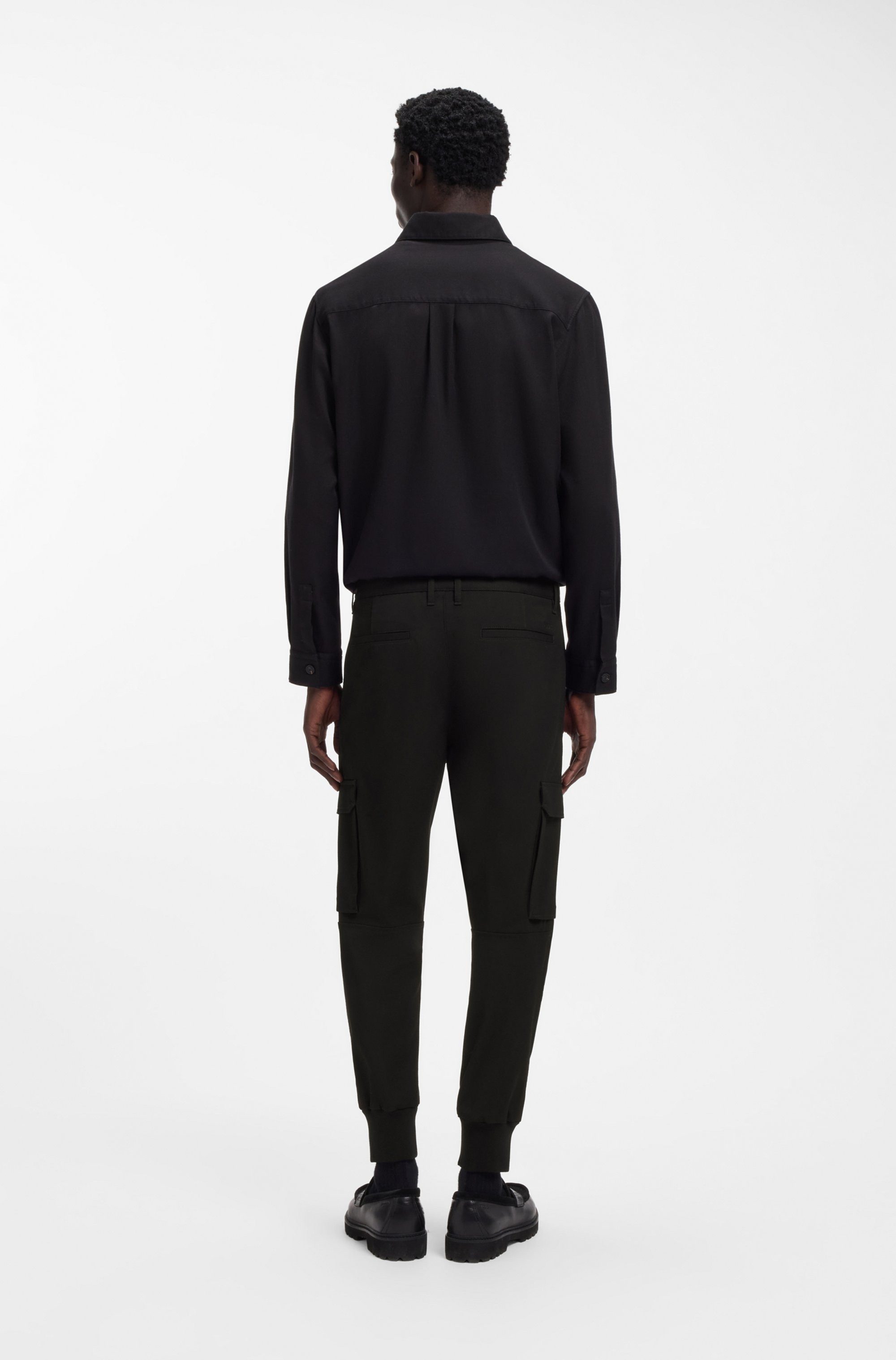 HUGO Cargohose Glavin Slim Fit, tapered leg, Bundfalten vorne