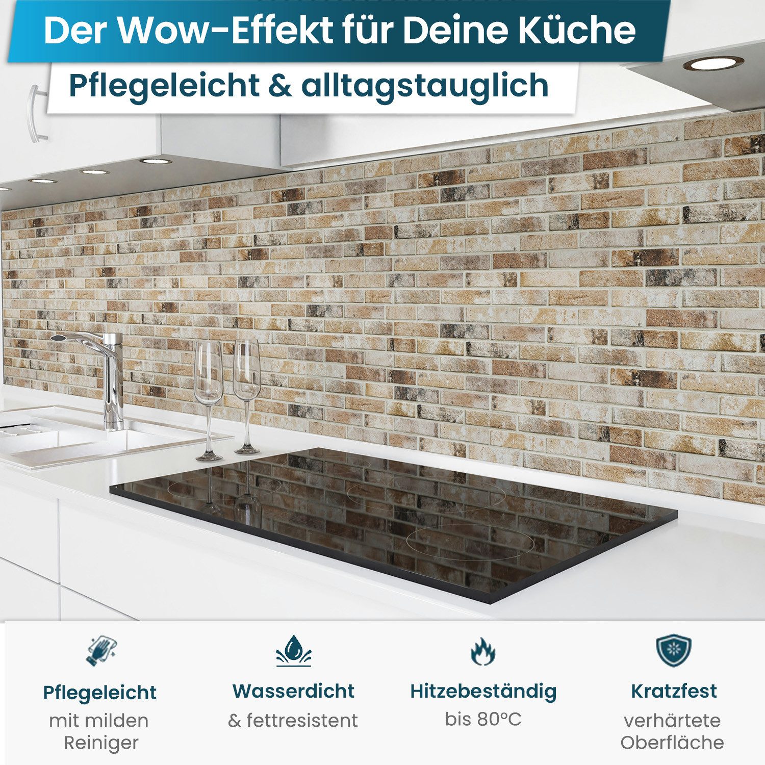 danario Küchenrückwand Folie selbstklebend - Matt - Spritzschutz Küche - ve günstig online kaufen