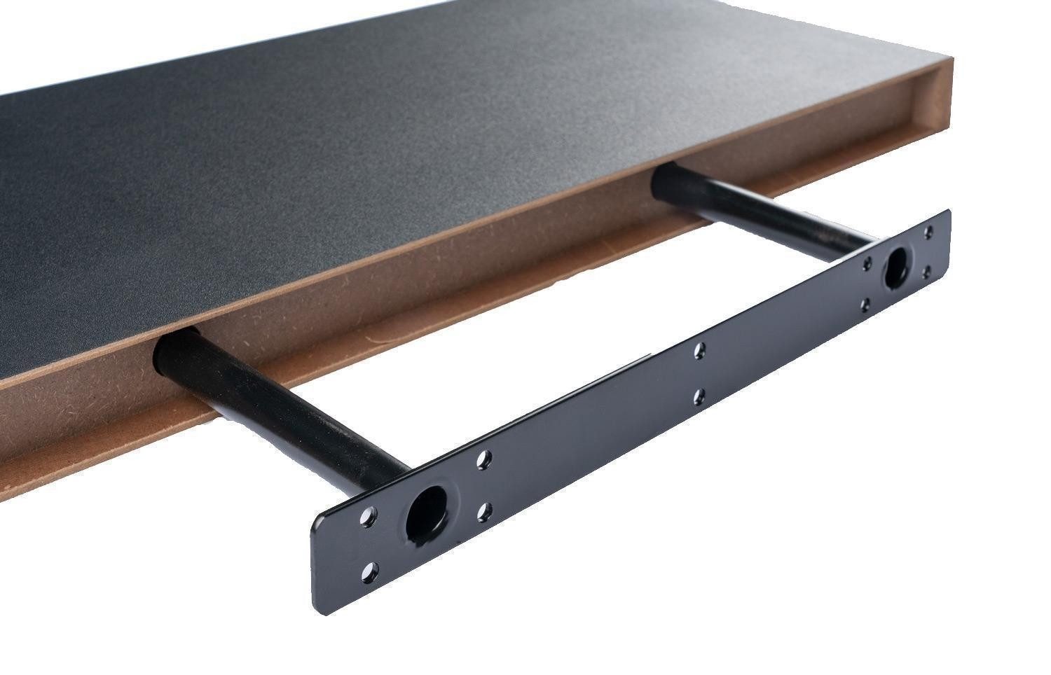 Home4You Wandboard MIKI, B 60 x H 23,5 cm, Schwarz matt, MDF, PVC, 1-tlg., 1 Ablagefläche