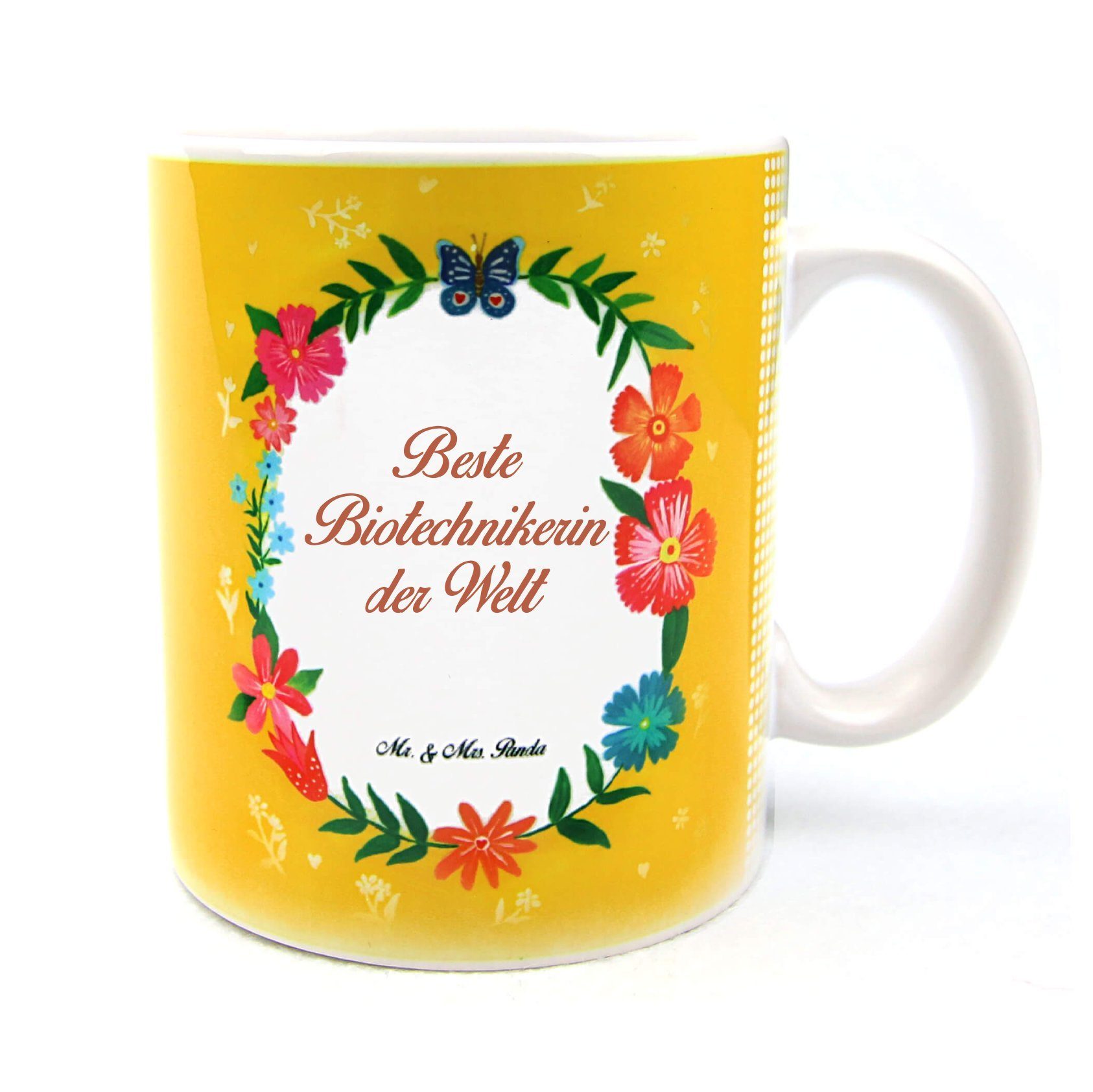 Mr. & Mrs. Panda Tasse Biotechnikerin - Geschenk, Bachelor, Teetasse, Kaffeetasse, Ausbildun, Keramik