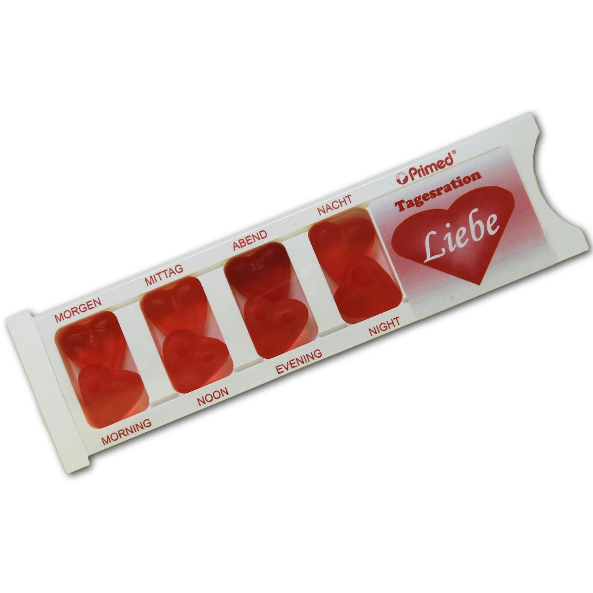 Fruchtgummi Bären & Co. Süßigkeit, Tablettenbox Liebe gefüllt mit Fruchtgummi Scherzartikel 25g
