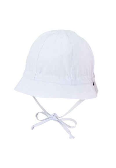 Sterntaler® Schlupfmütze Hut (1-St) Baby Hut - Mütze aus UV-Popeline (Bio) Weiß oder Rosa - Babyhut mit UV-Schutz 50+ Sonnenhut mit Größenregulierung, Bindebändern und Ohrenklappen - gemusterte Kopfbedeckung Baby Unisex