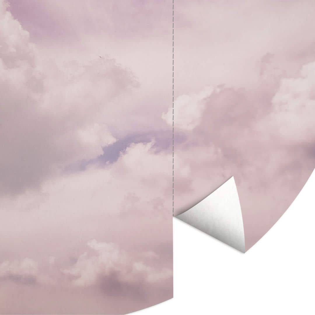 K&L Wall Art Fototapete Fototapete lila Wolken Wolkenhimmel Kinder Vliestapete Rund Tapete, Clouds Tapete