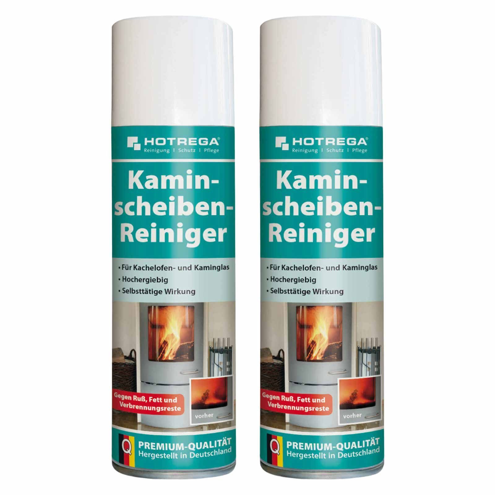 HOTREGA® Kaminscheibenreiniger Ofenreiniger Rußentferner Rauchharz Glas 2x300ml Scheibenreiniger