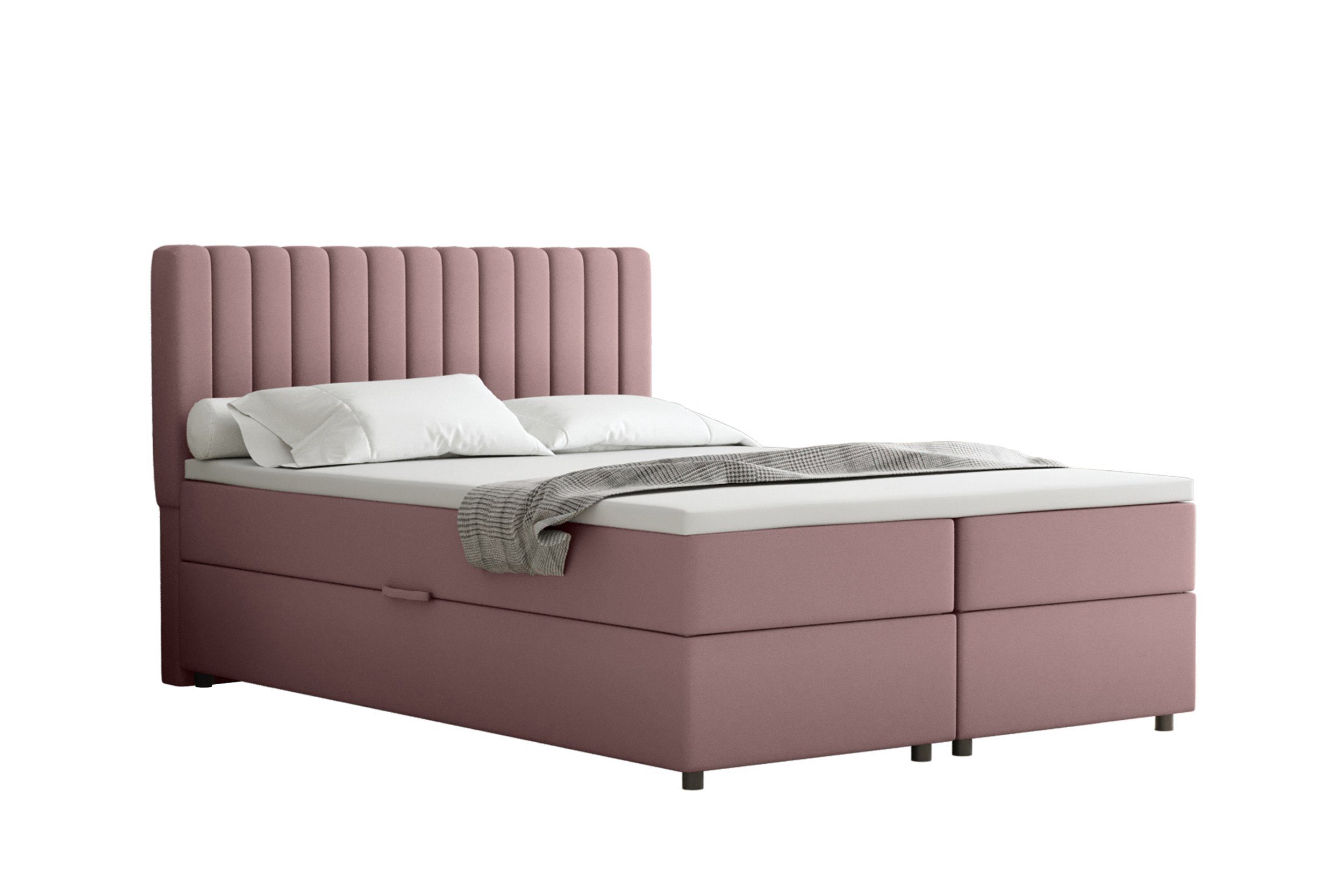 Boxbett Komfortables Boxbett EVEREST mit Bettkasten und Topper