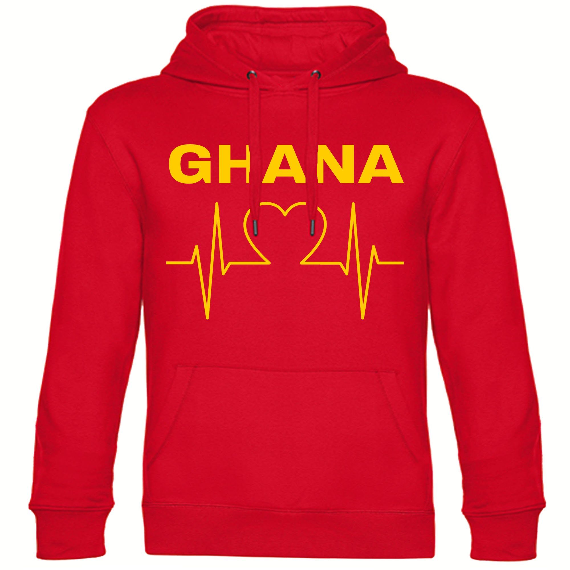 multifanshop Kapuzensweatshirt Ghana - Herzschlag - Pullover