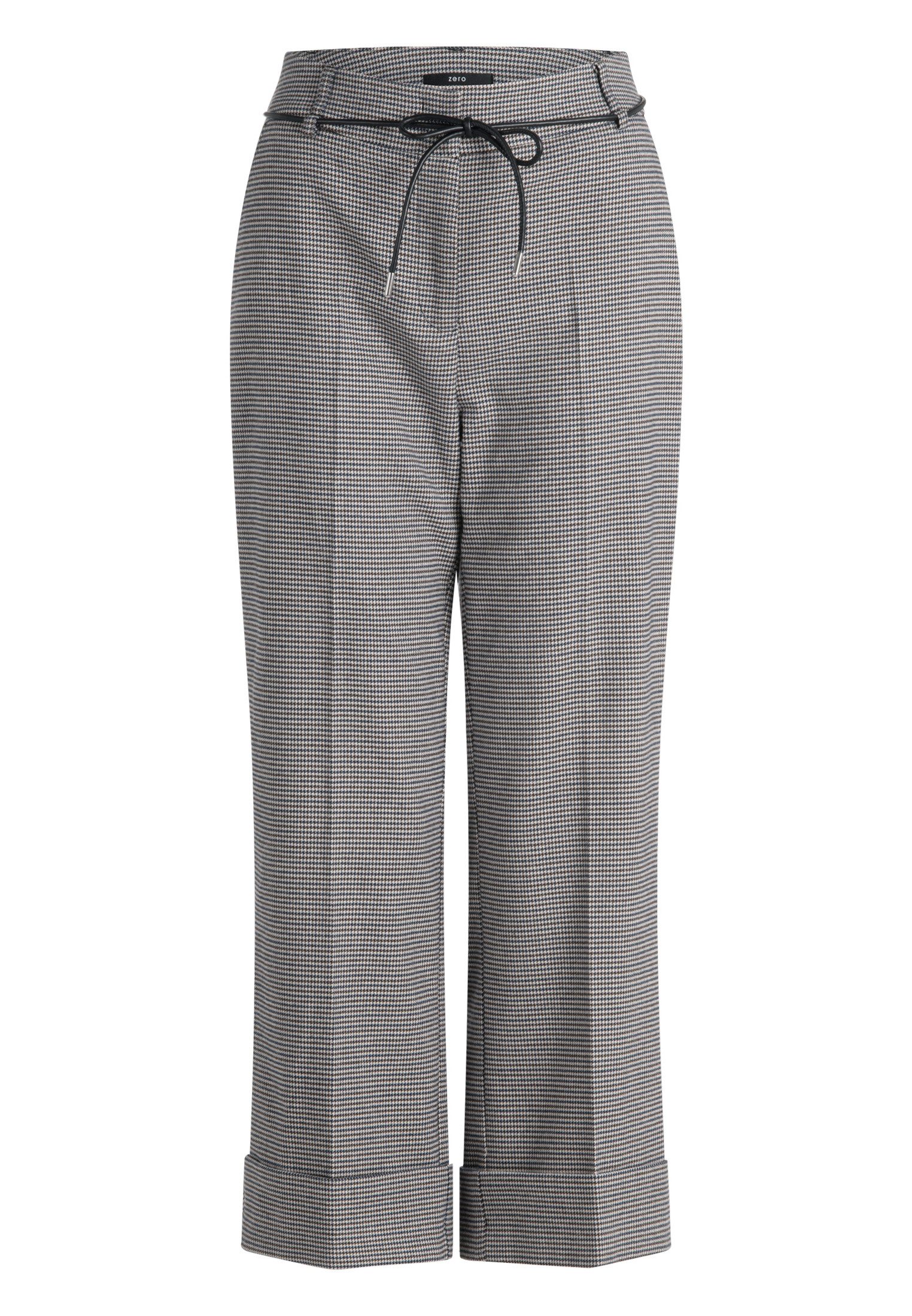 Zero Stoffhose Damen kariert mit Umschlag Gürtel günstig online kaufen