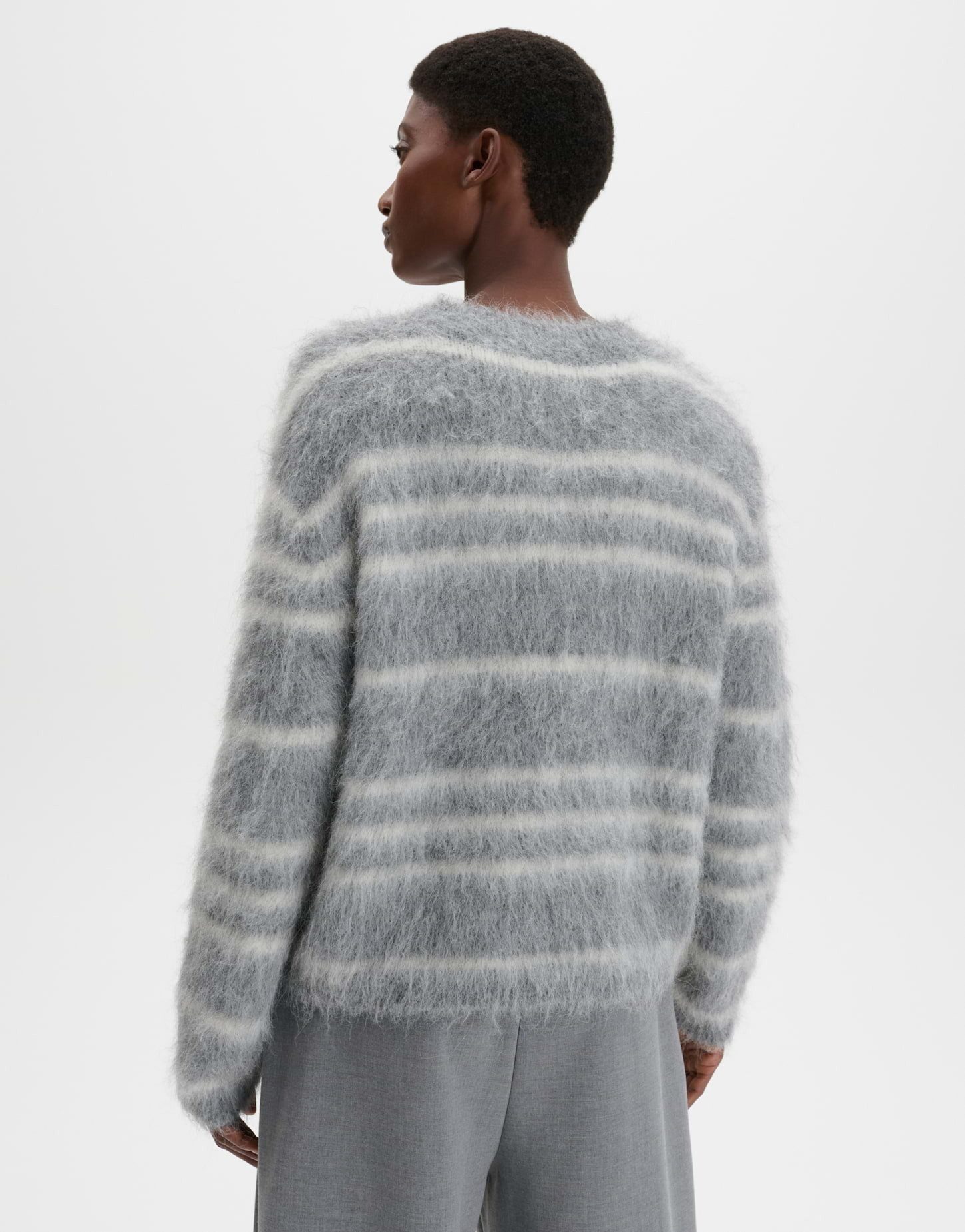 someday Strickpullover Taira aus flauschigem Effektgarn Weite Silhouette mit Streifenlook und weicher Haptik – Bild 3 von 5