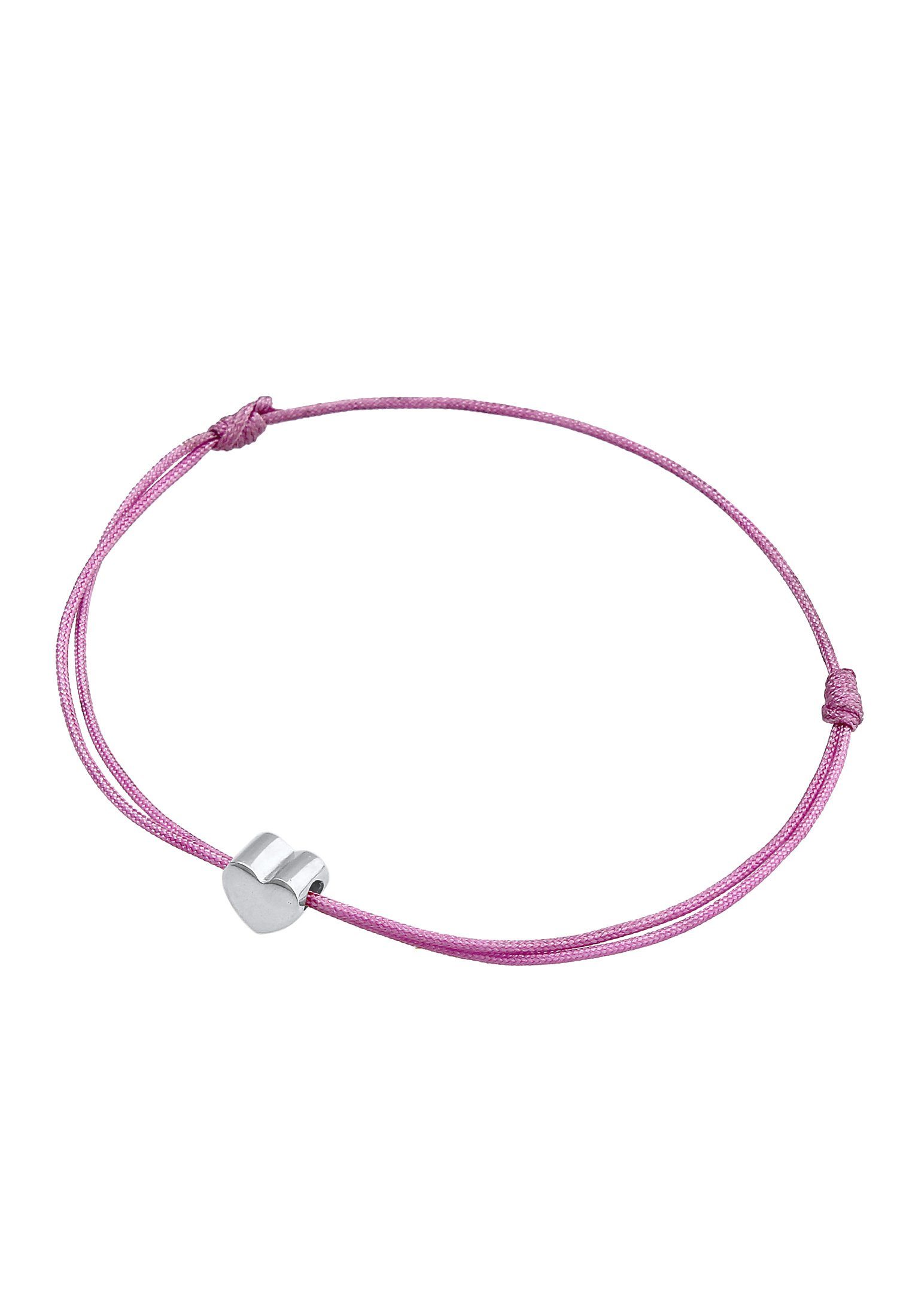 Liebe Armband Herz Textilband Elli Silber, Herz Trend 925