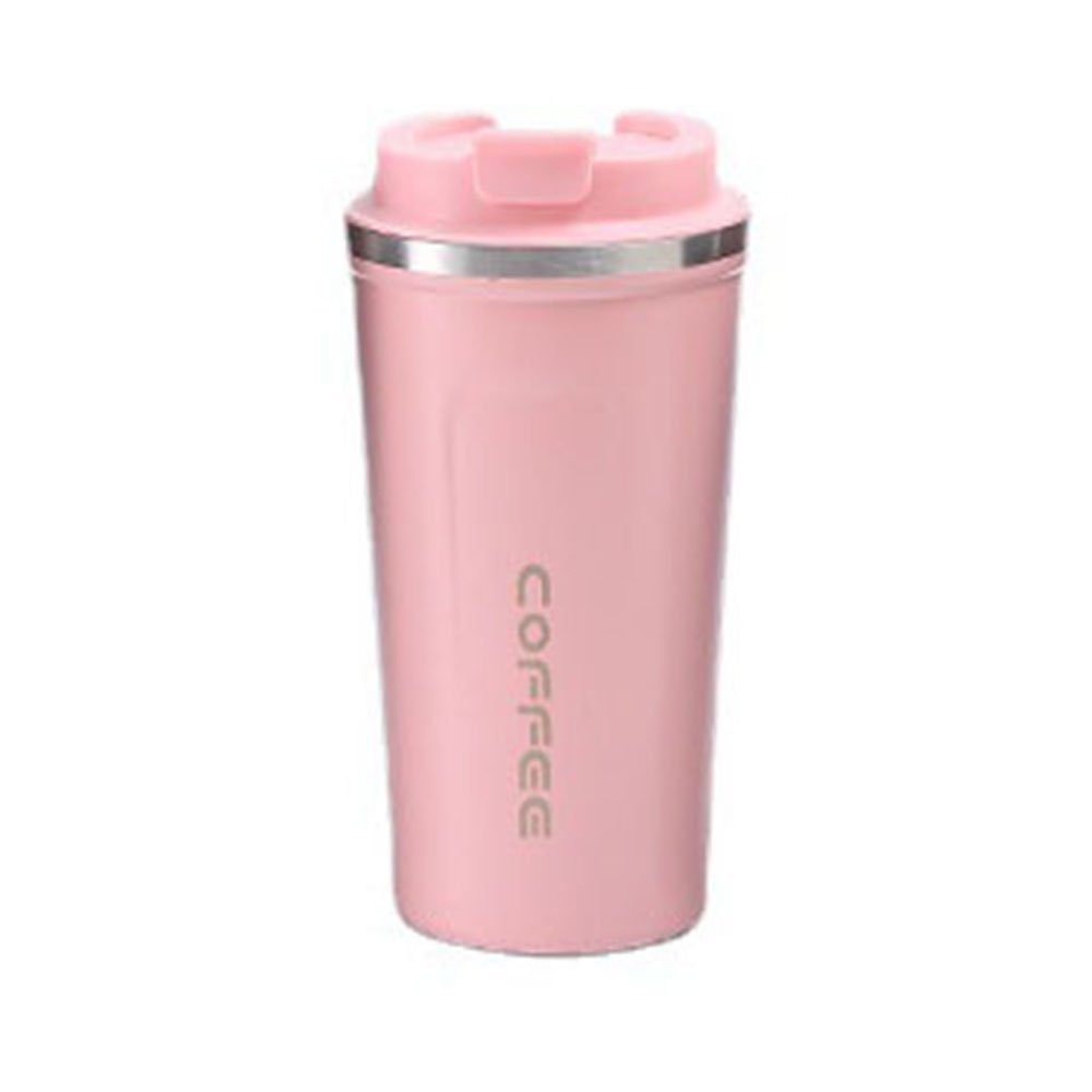 GelldG Becher Kaffeebecher mit Deckel, Thermobecher für unterwegs Umweltfreundlich. rosa