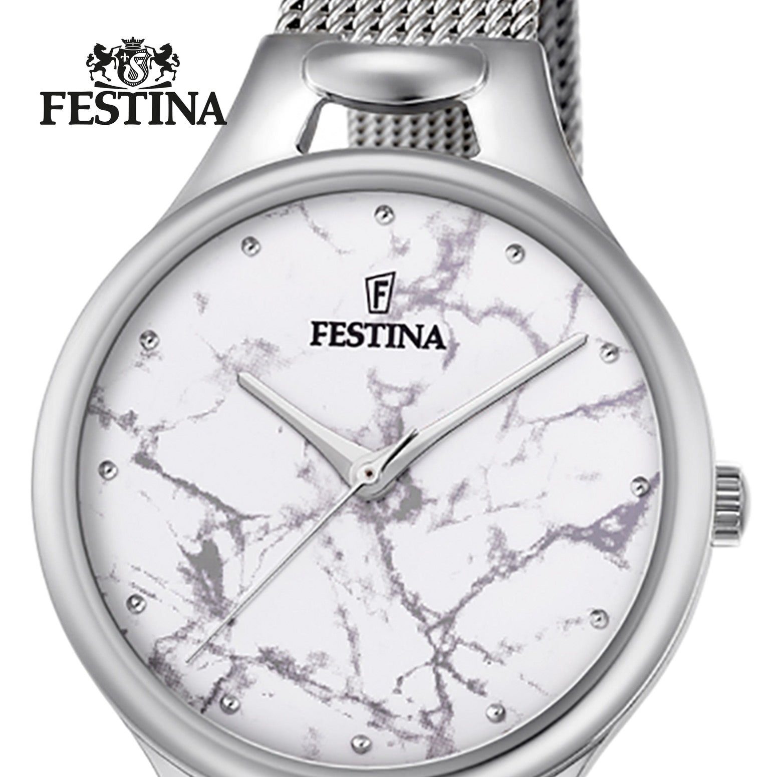 F16950/E Festina Stahl, Damen Festina Quarzuhr Armbanduhr Uhr Edelstahlarmband silber Damen rund,