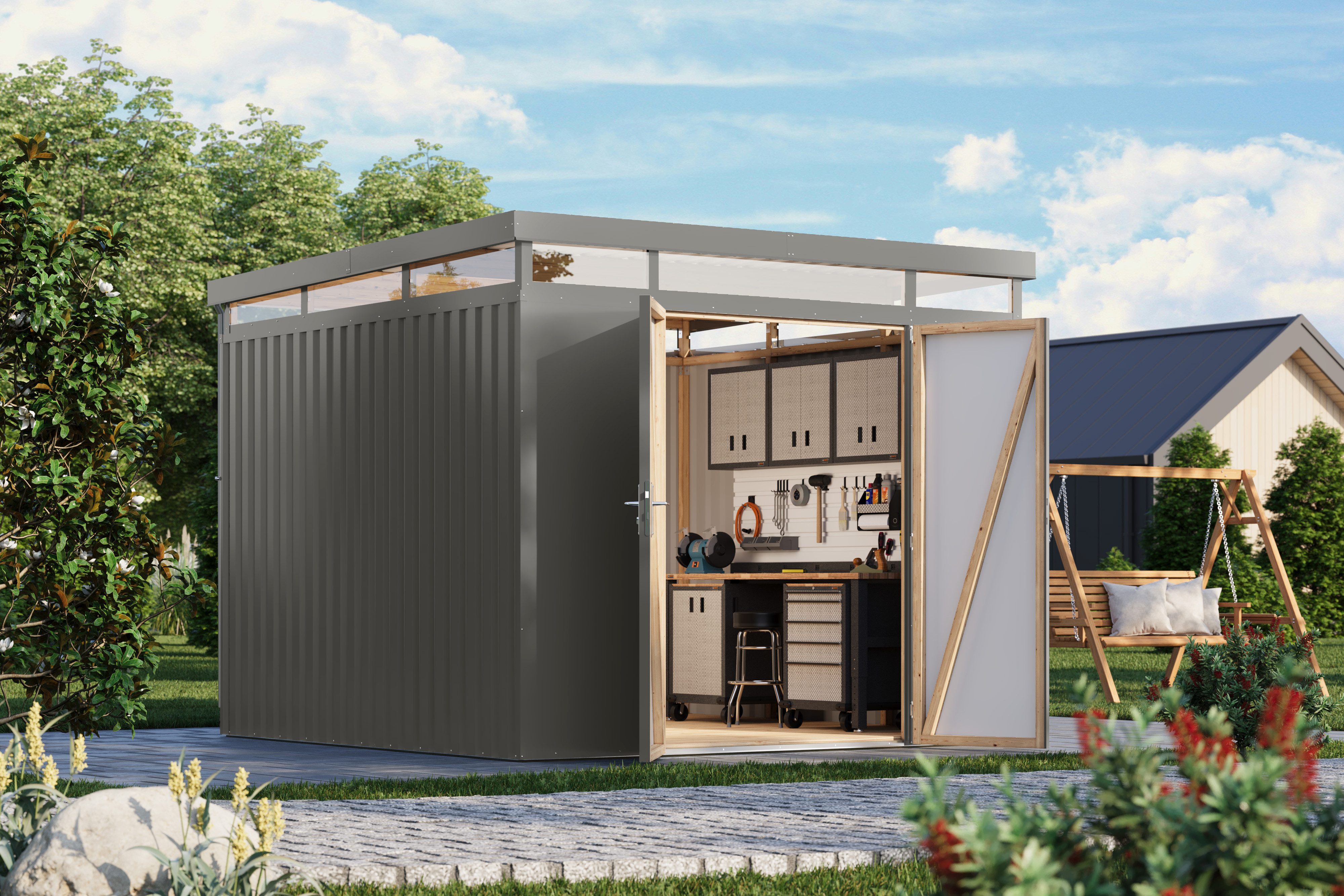 Karibu Gerätehaus Titanium 3,5, BxT: 290x292 cm, Made in Germany