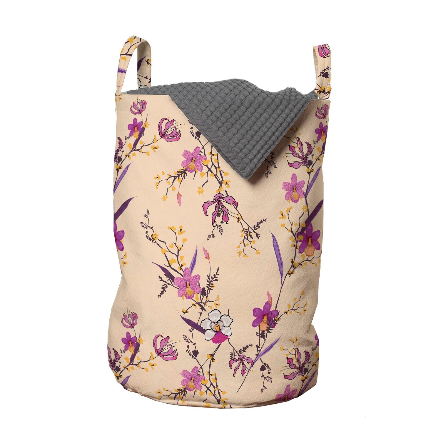 Griffen Abakuhaus Wäschesäckchen mit für Wäschekorb Blumen Exotische Empfindliche Blumen Waschsalons, Kordelzugverschluss