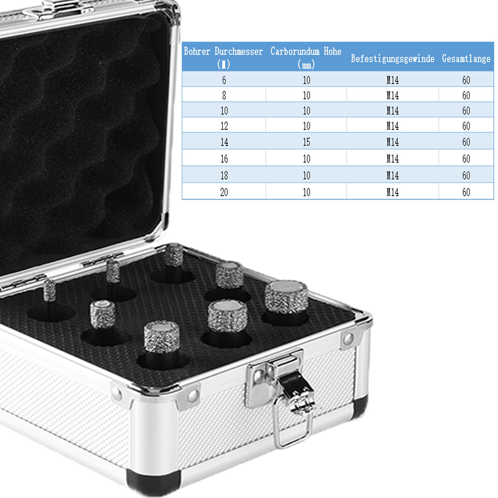 BTTO Fliesenbohrer 6-tlg Set Fliesenbohrer 20/35/40/45/50/68mm günstig online kaufen