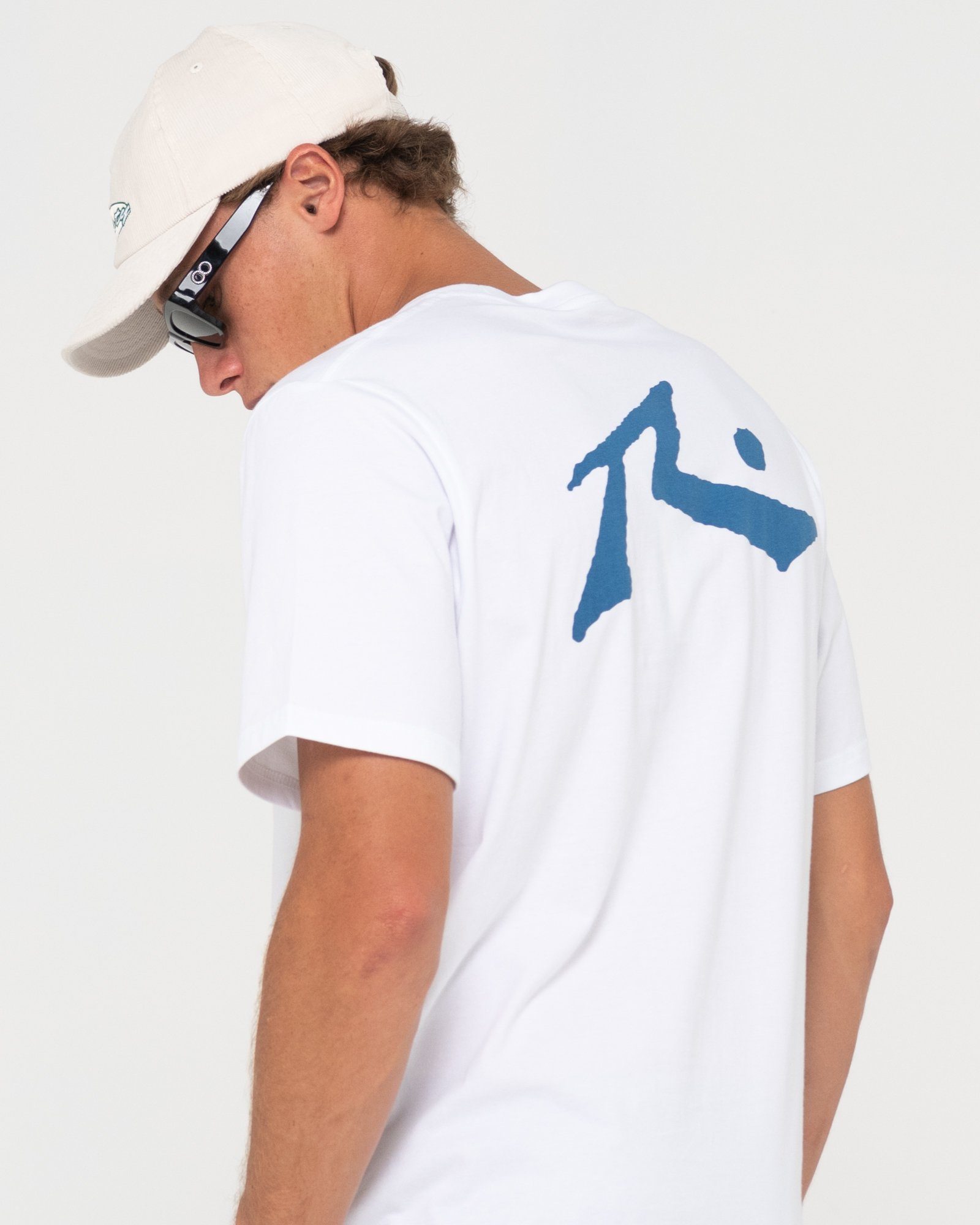 COMPETITION White SHORT T-Shirt Blue SLEEVE / Rusty TEE