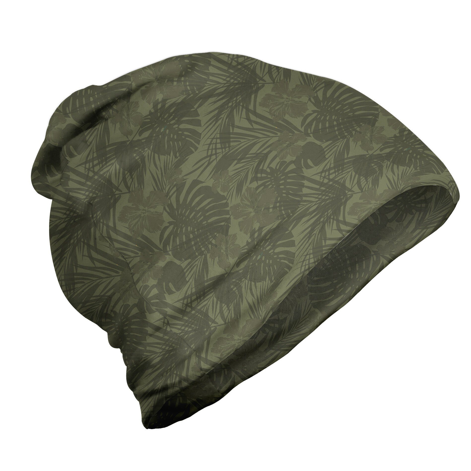 Abakuhaus Beanie Wandern im Freien Vintage Palm monochrome Blätter