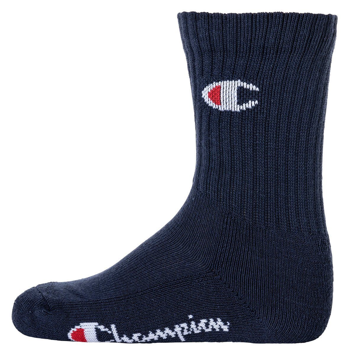 Champion Freizeitsocken Kinder Crew einfarbig 3er Blau/Weiß/Schwarz Socken, Socken, Pack