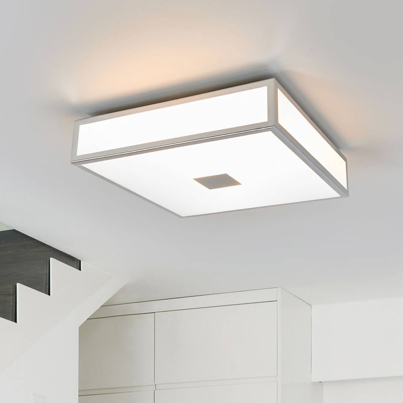 Lindby Deckenleuchten Eniola, Kunststoff Chrom IP44, 2 x 18 W