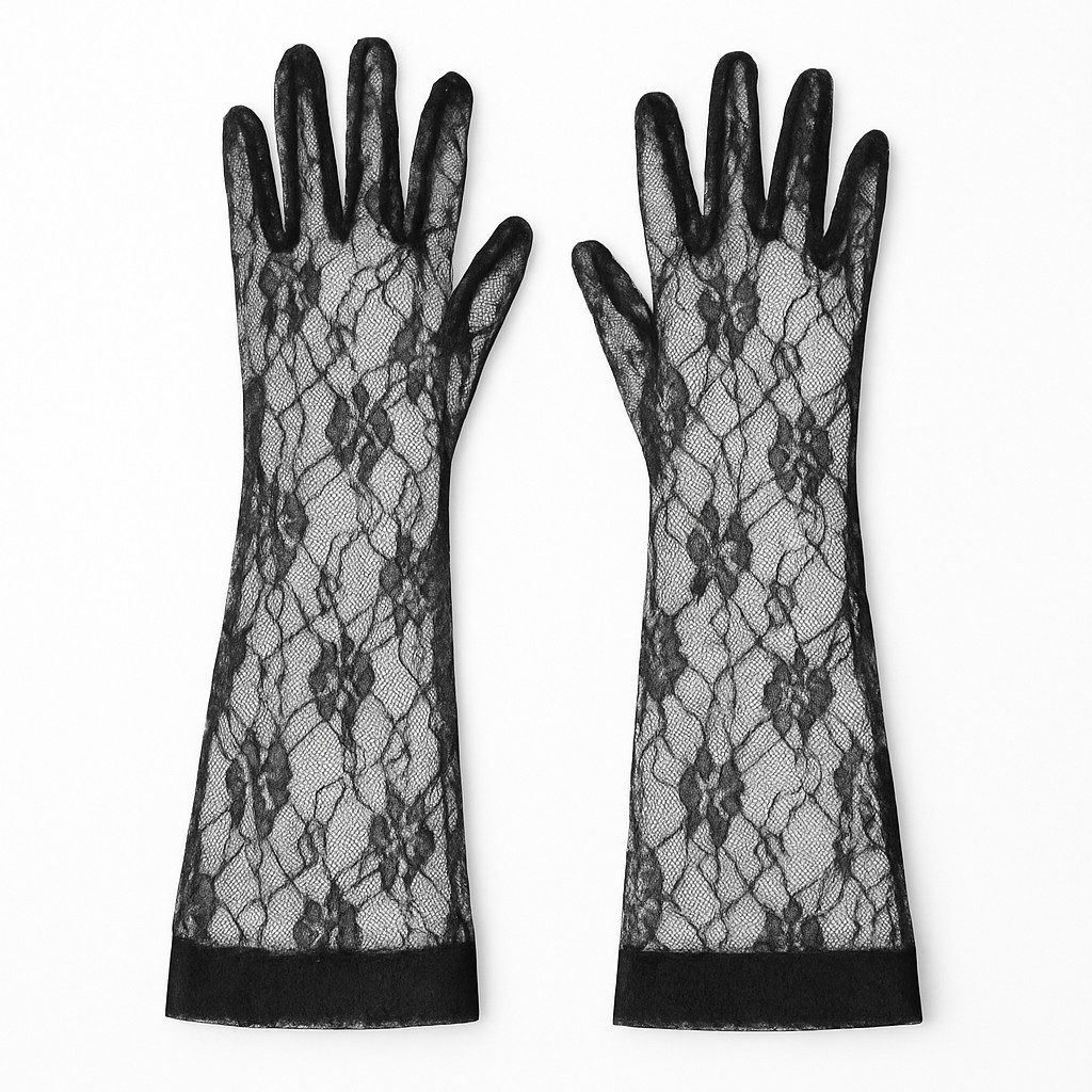 Fries Abendhandschuhe Lange schwarze Spitzenhandschuhe Damen Kostümaccessoire Elegant, vielseitig, verführerisch