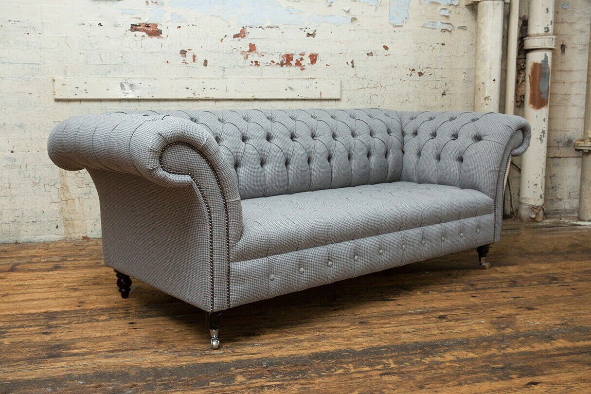JVmoebel Chesterfield-Sofa, Chesterfield 3 Sitzer Sofa Couch cm 225 Sofa Design