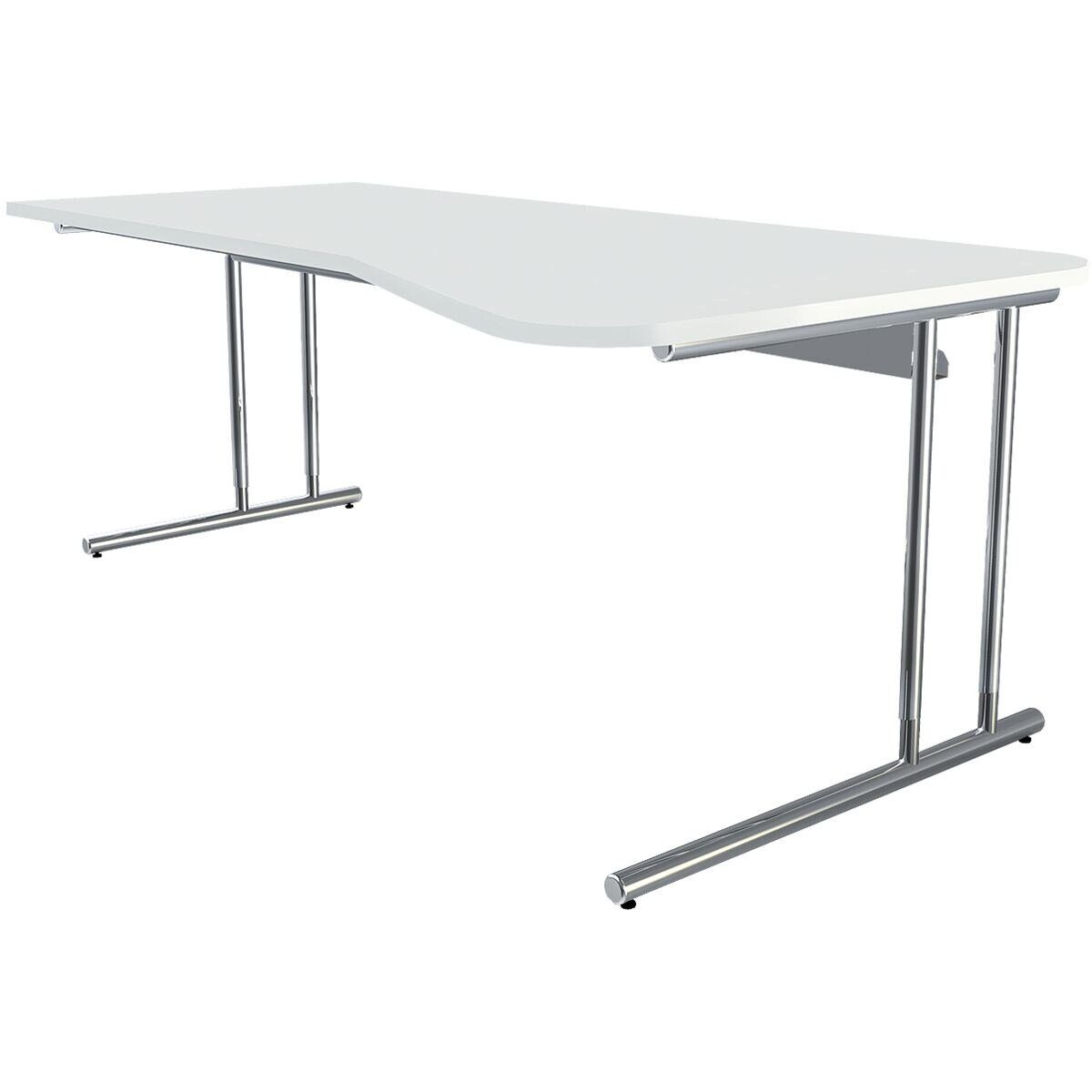 KERKMANN Schreibtisch Artline Transparent, Freiform, Breite 195 cm, C-Fuß, höhenverstellbar 68-82 cm