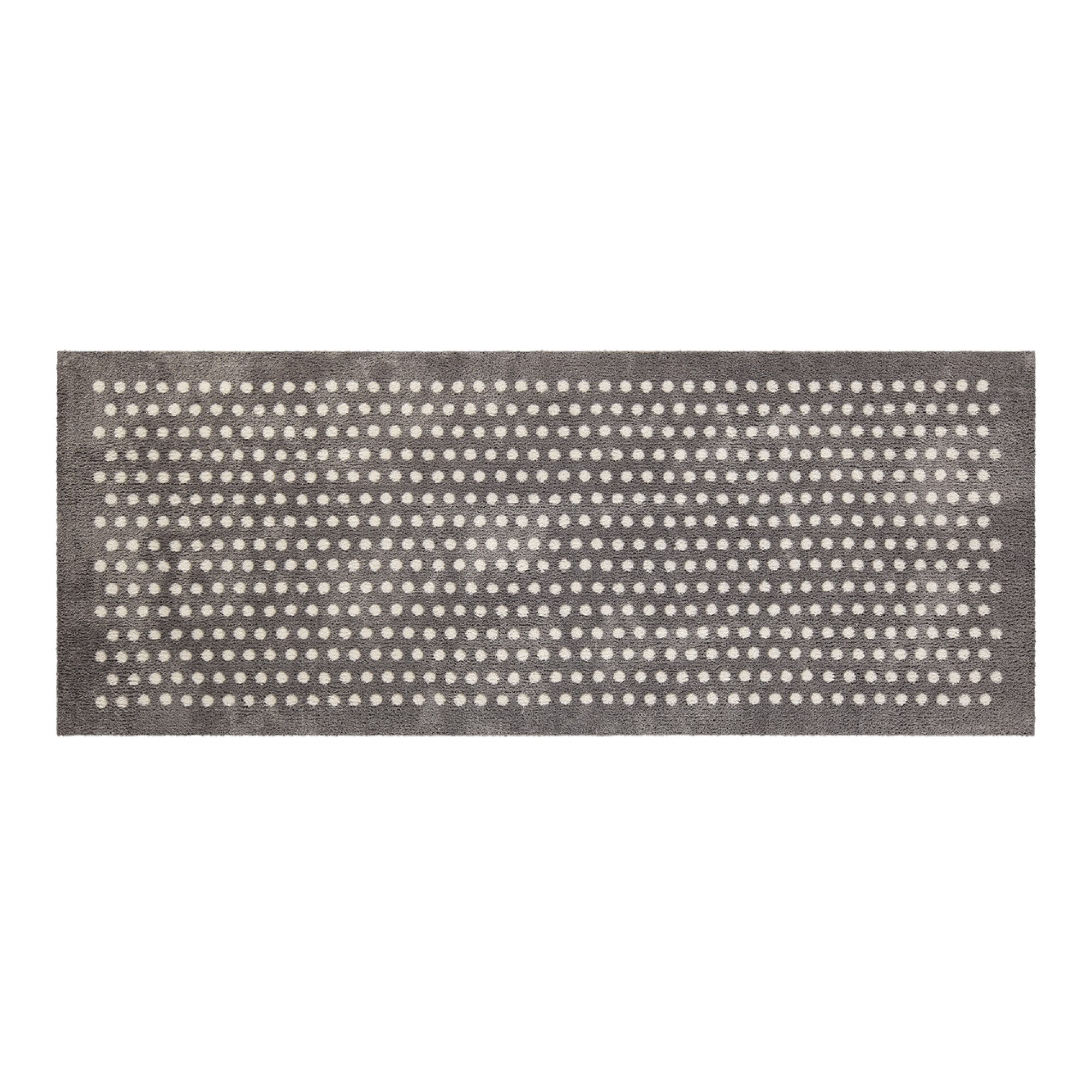 akzente Fußmatte Feel Small Dots silver, Rechteckig, Höhe: 6 mm, 80x200 cm, Polyester, Latex, rutschfest, saugfähig, Schmutzfänger