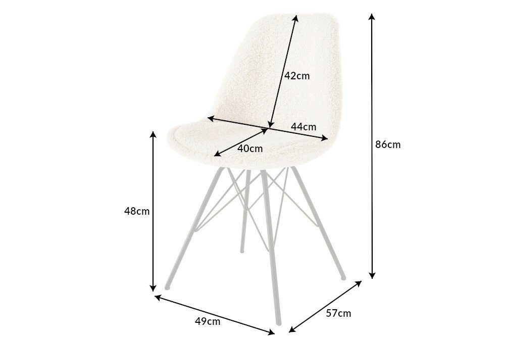 riess-ambiente Stuhl SCANDINAVIA Esszimmer (Einzelartikel, Metall · · · creme / Modern MEISTERSTÜCK 1 schwarz Design Bouclé St)