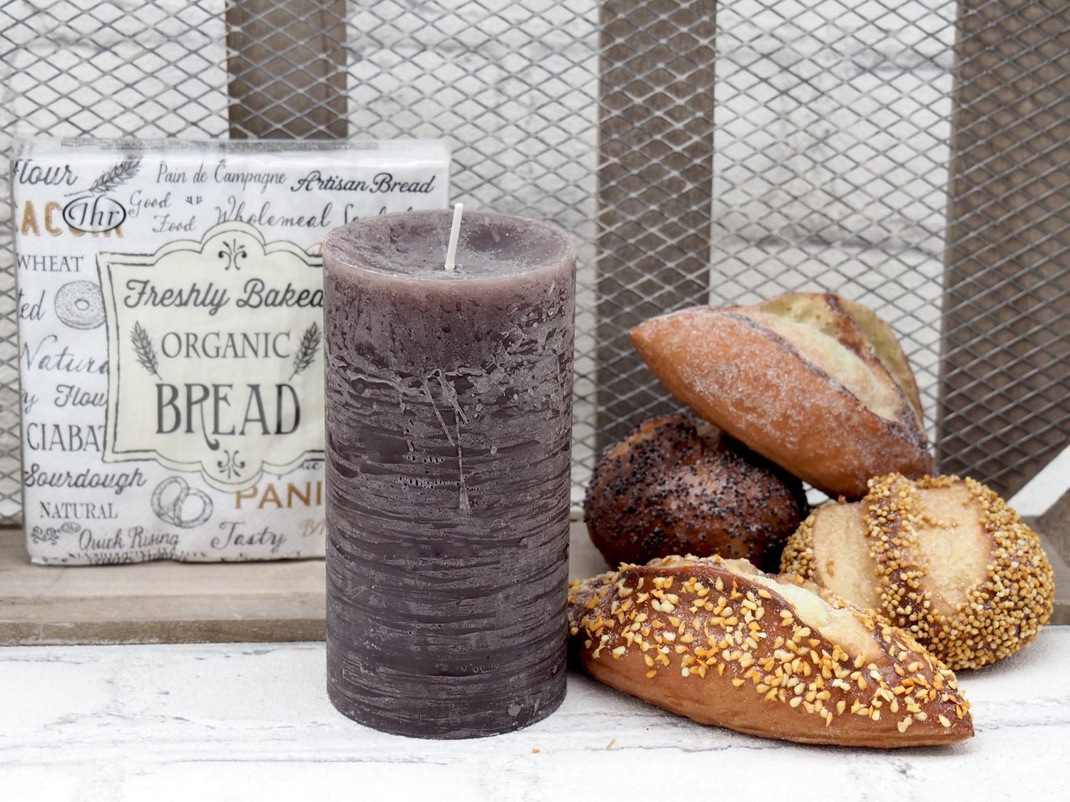 ZauberDeko Rustic-Kerze Rustic Stumpenkerze Braun Adventskranz günstig online kaufen