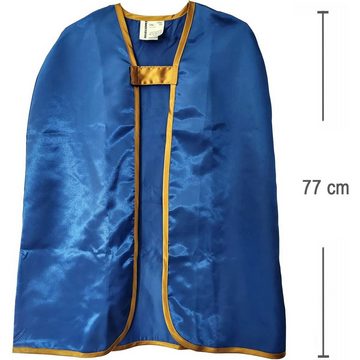 Lipta TDP Kostüm Ritter Königs-Umhang blau 77cm mit Löwen Emblem für Kinder