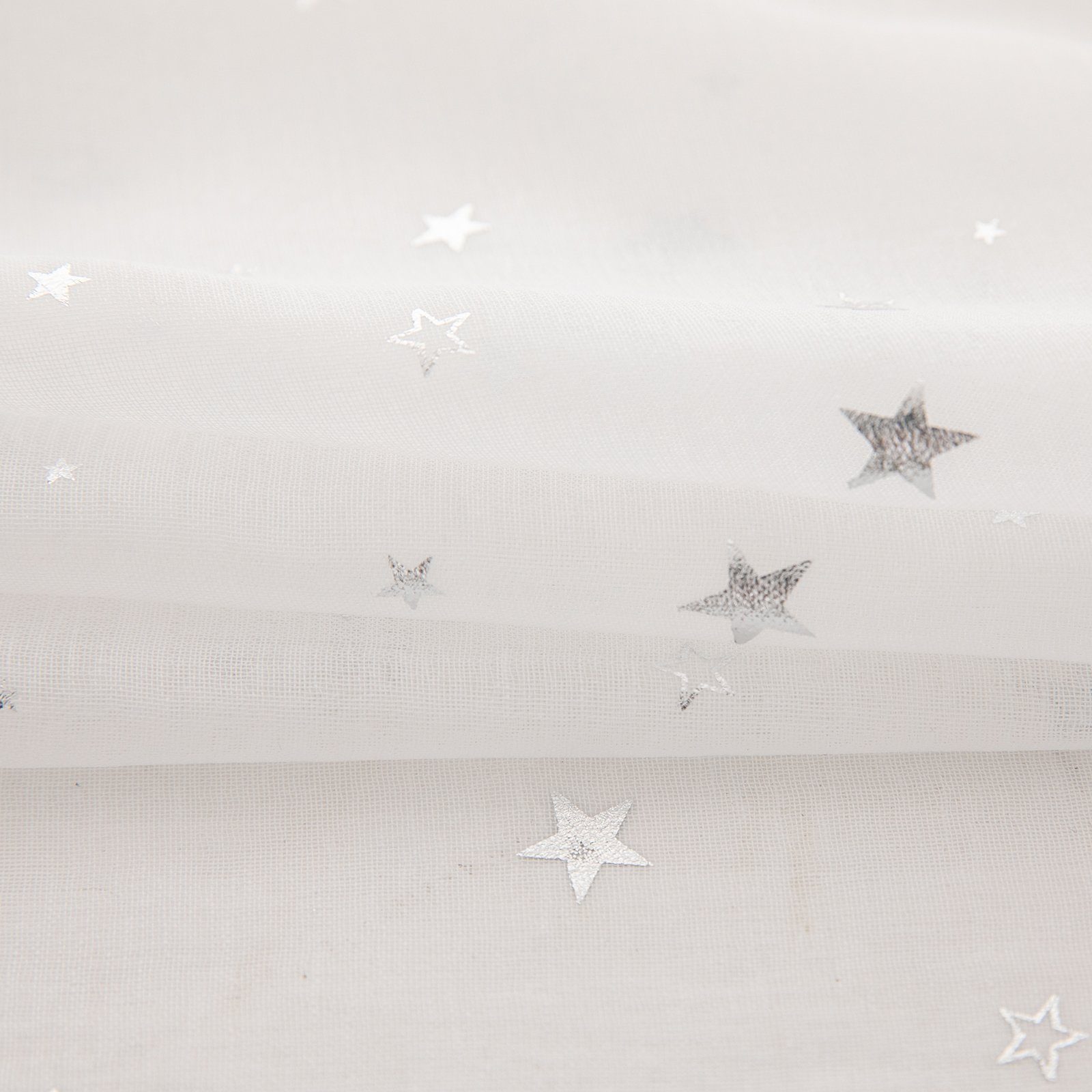 Sternen/Maroc mit Ösen Glitzer Blumenstickerei Vorhang Fertiggardinen,Voile Transparente Vorhänge, mit Scheibengardine BTTO, Gardine, transparent, Tüll