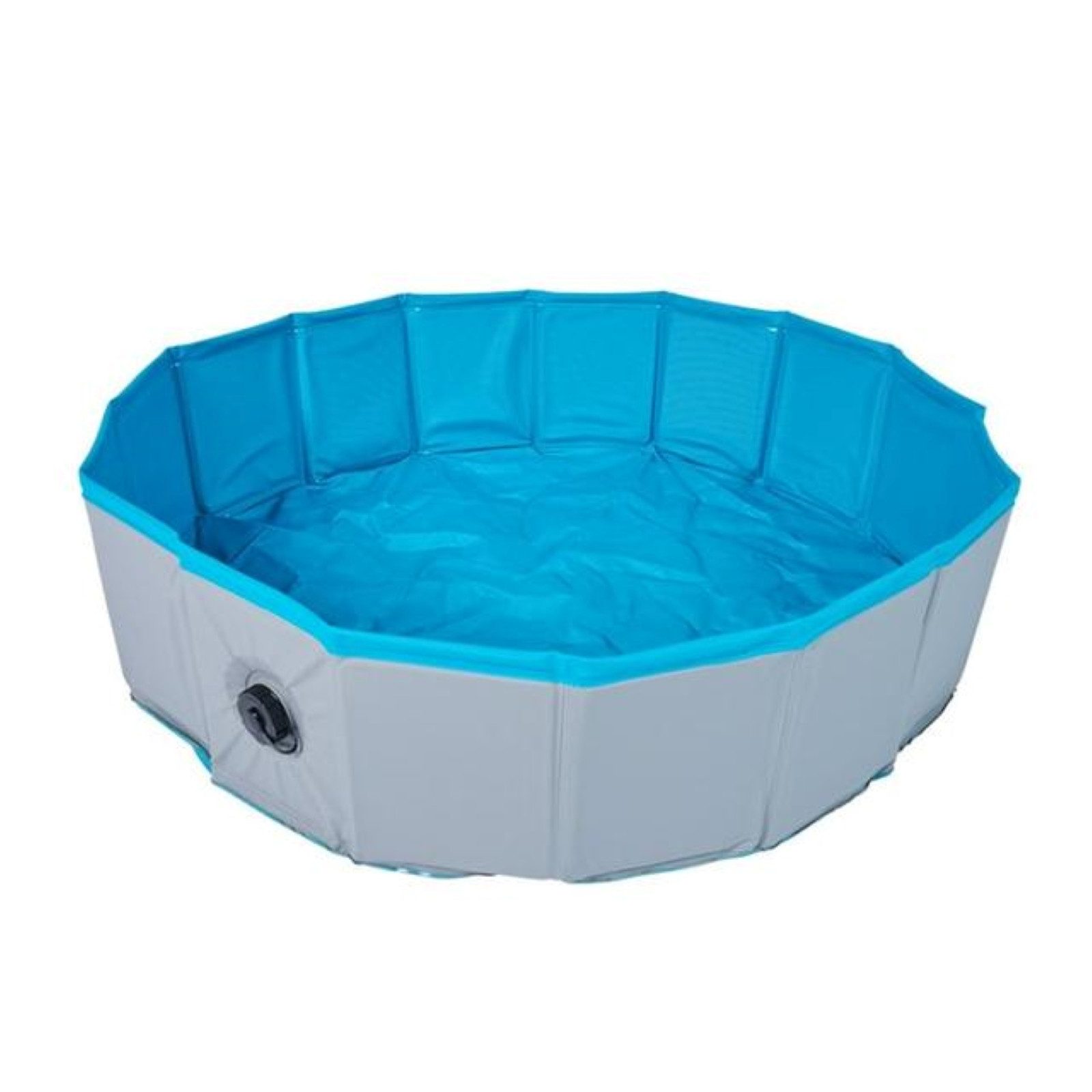 HAC24 Hundepool Faltbarer Hundeplanschbecken Hunde Pool, Ablassventil 80 x 20 cm Rutschfester Boden
