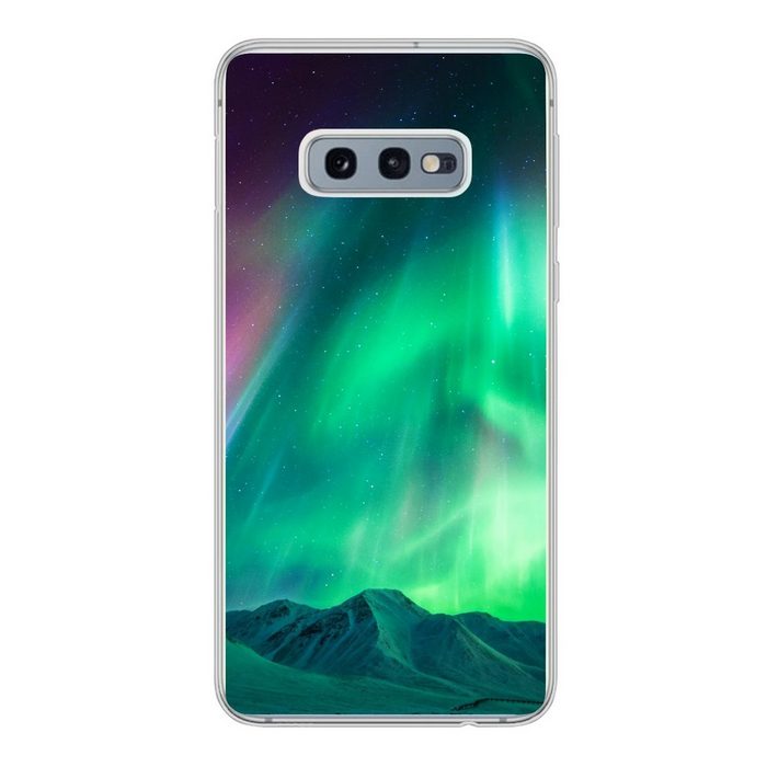 MuchoWow Handyhülle Nordlichter - Alaska - Berge Phone Case Handyhülle Samsung Galaxy S10e Silikon Schutzhülle