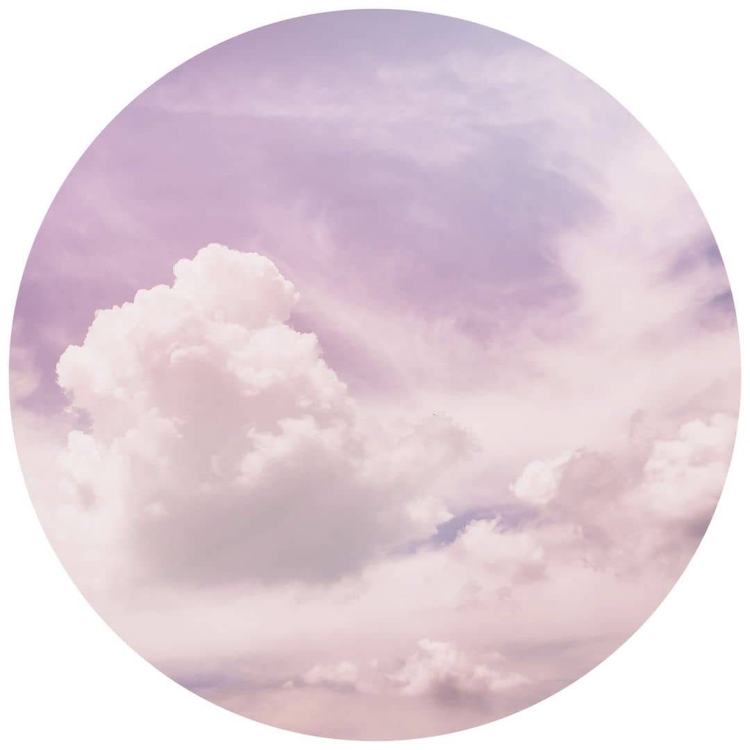 K&L Wall Art Fototapete Fototapete lila Wolken Wolkenhimmel Kinder Vliestapete Rund Tapete, Clouds Tapete
