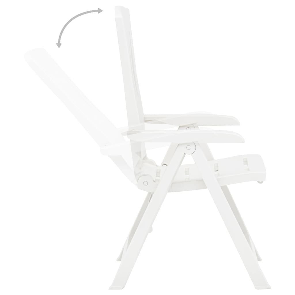 Gartenstuhl furnicato Weiß Verstellbare Gartenstühle Kunststoff 2 Stk.