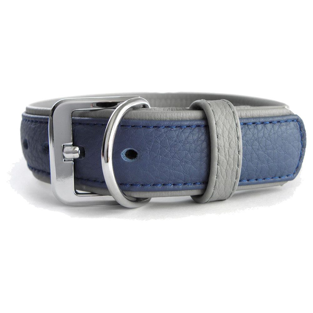 Das Lederband Hunde-Halsband Hundehalsband New York saphire/stone