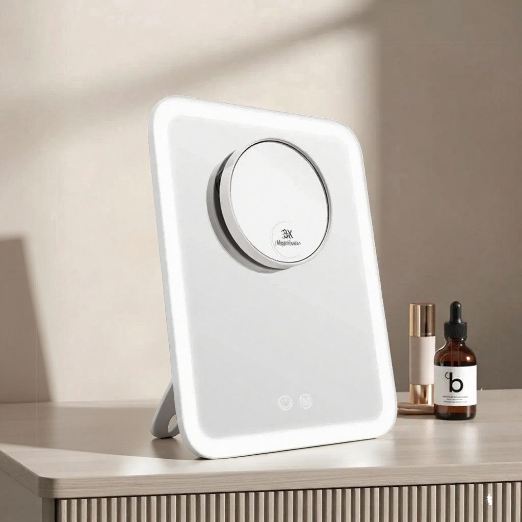EMKE Kosmetikspiegel Schminkspiegel mit Beleuchtung, 3 Lichtfarben und 3X V günstig online kaufen